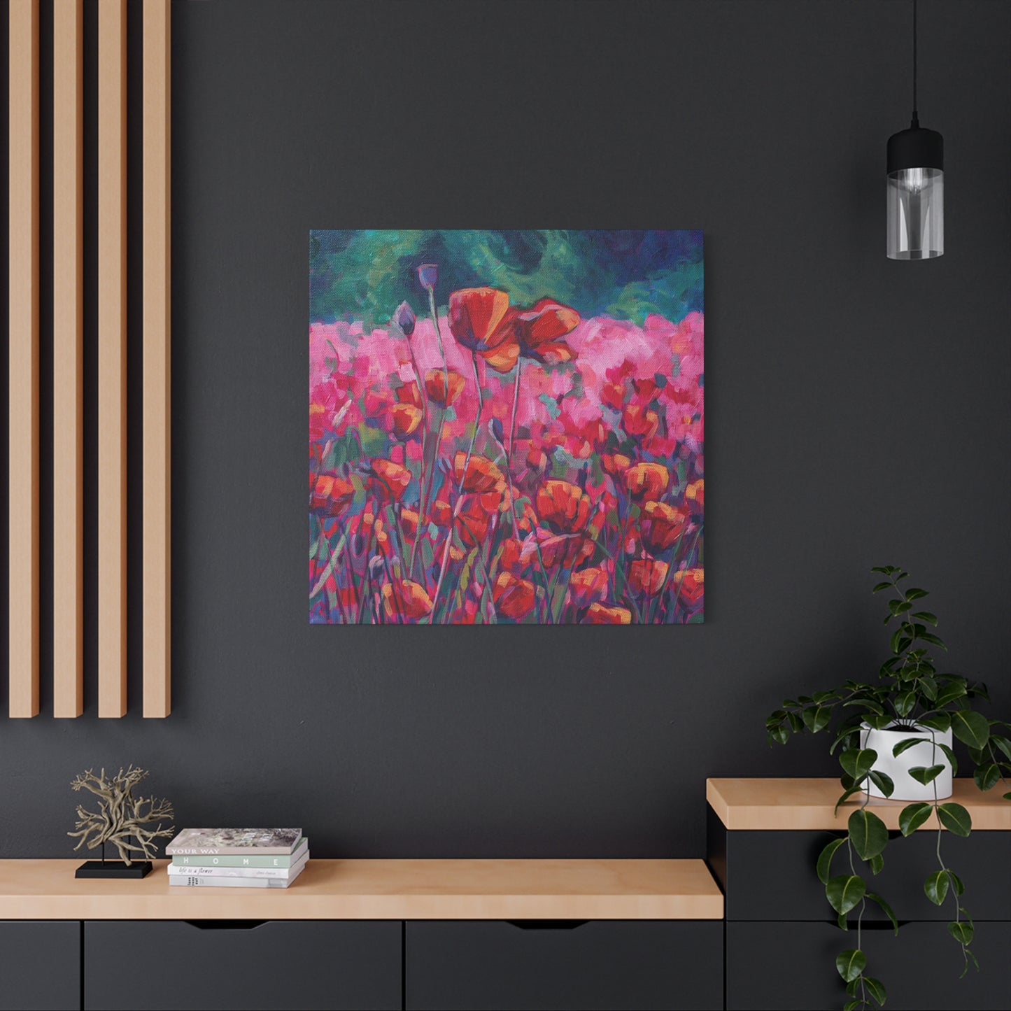 Poppies Floral —Matte Canvas, Stretched, 1.25"