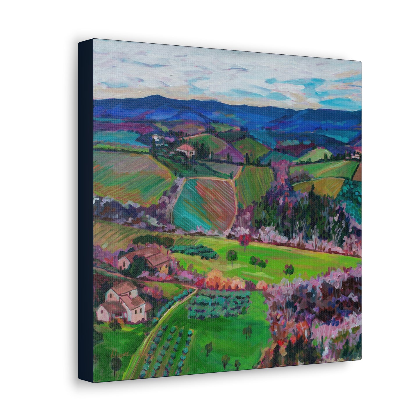 Rolling Tuscan farmland, Italy-Left Panel— Gallery Wrapped Canvas Reproduction