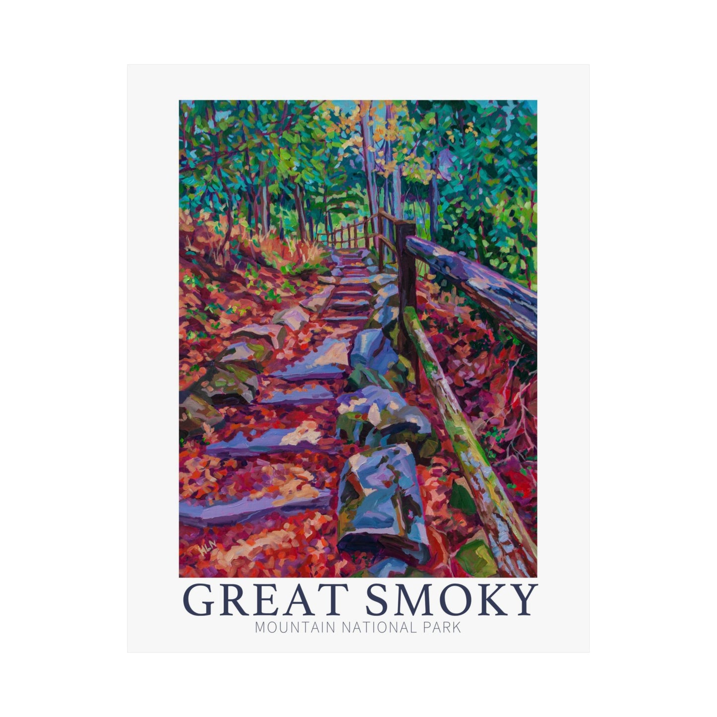 NP-9 | Great Smoky Mountains National Park Fine Art Print, Gatlinburg, TN, outdoor lover, adventure souvenir poster, artist Heather Nagy
