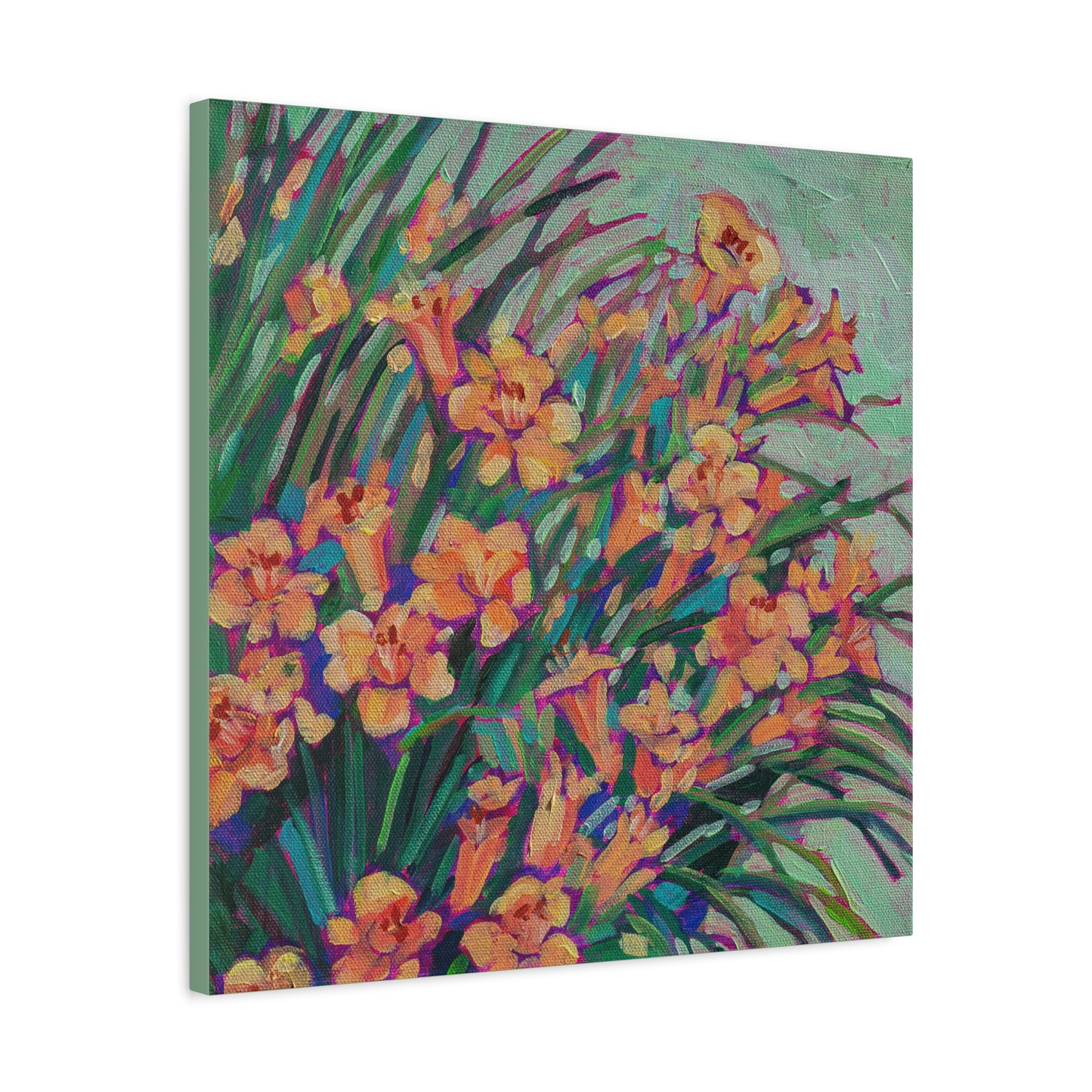 Yellow Daylilies Floral —Matte Canvas, Stretched, 1.25"