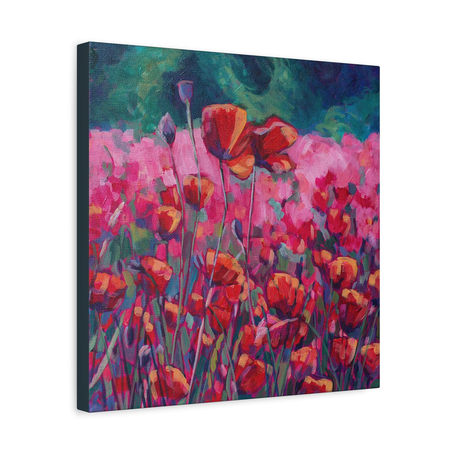 Poppies Floral —Matte Canvas, Stretched, 1.25"