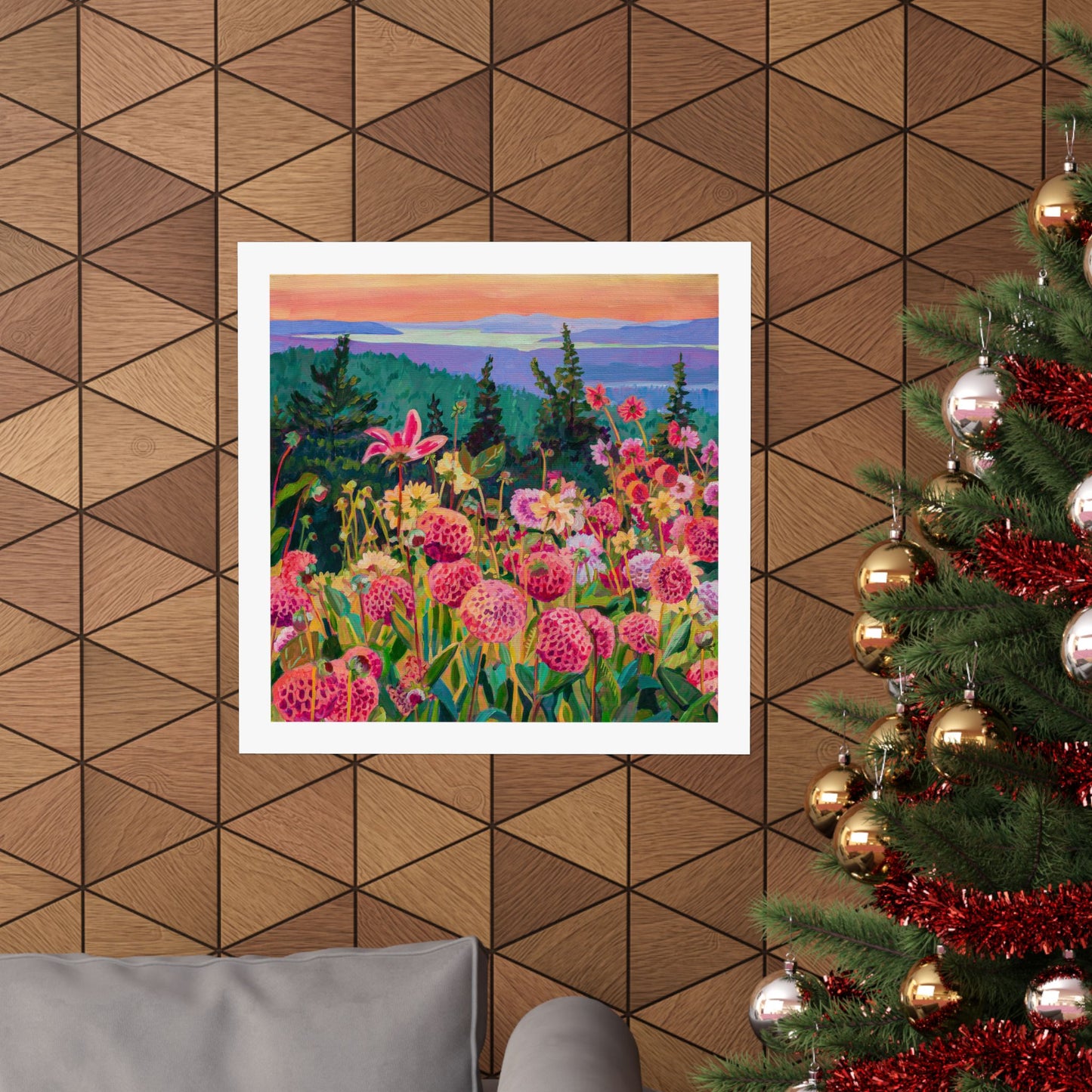 Wonder garden series-Dahlias— Matte Paper Poster Reproduction