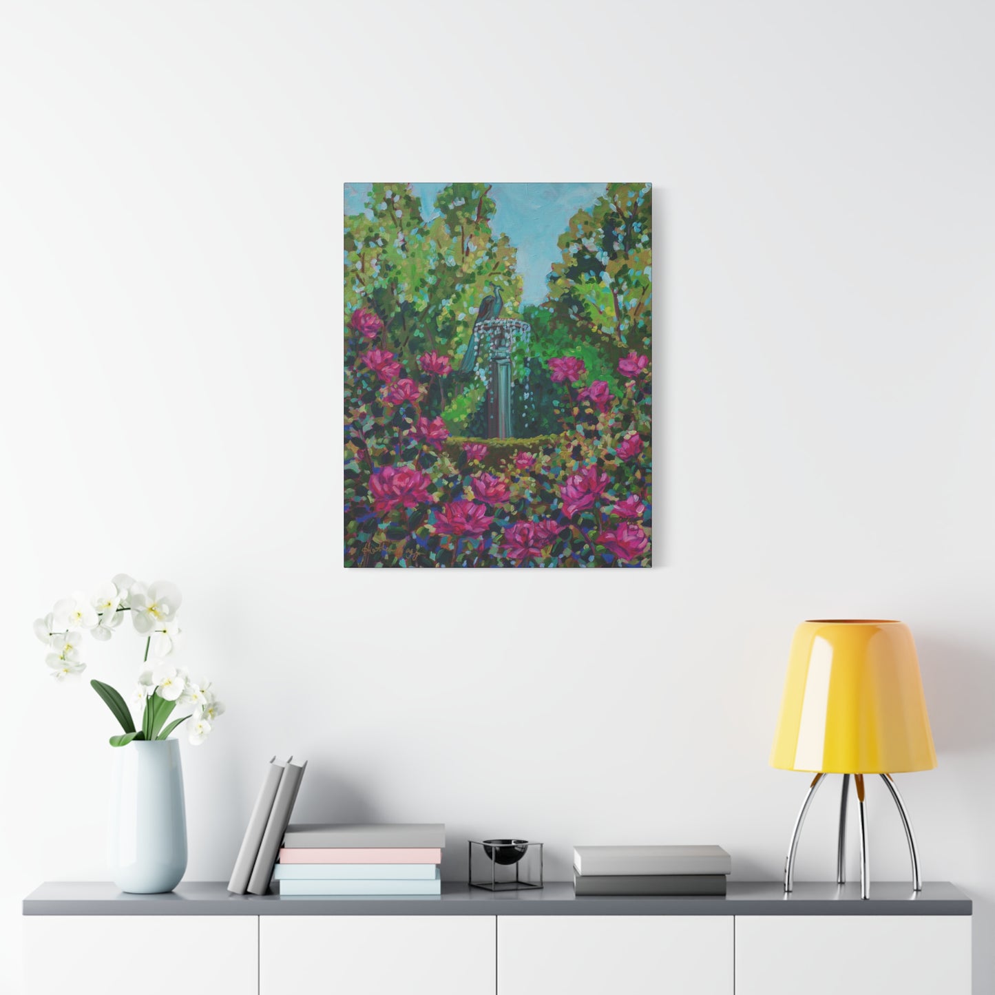 Peacock Fountain in the Rose Garden, Winter Park—Matte Canvas, Stretched, 1.25"