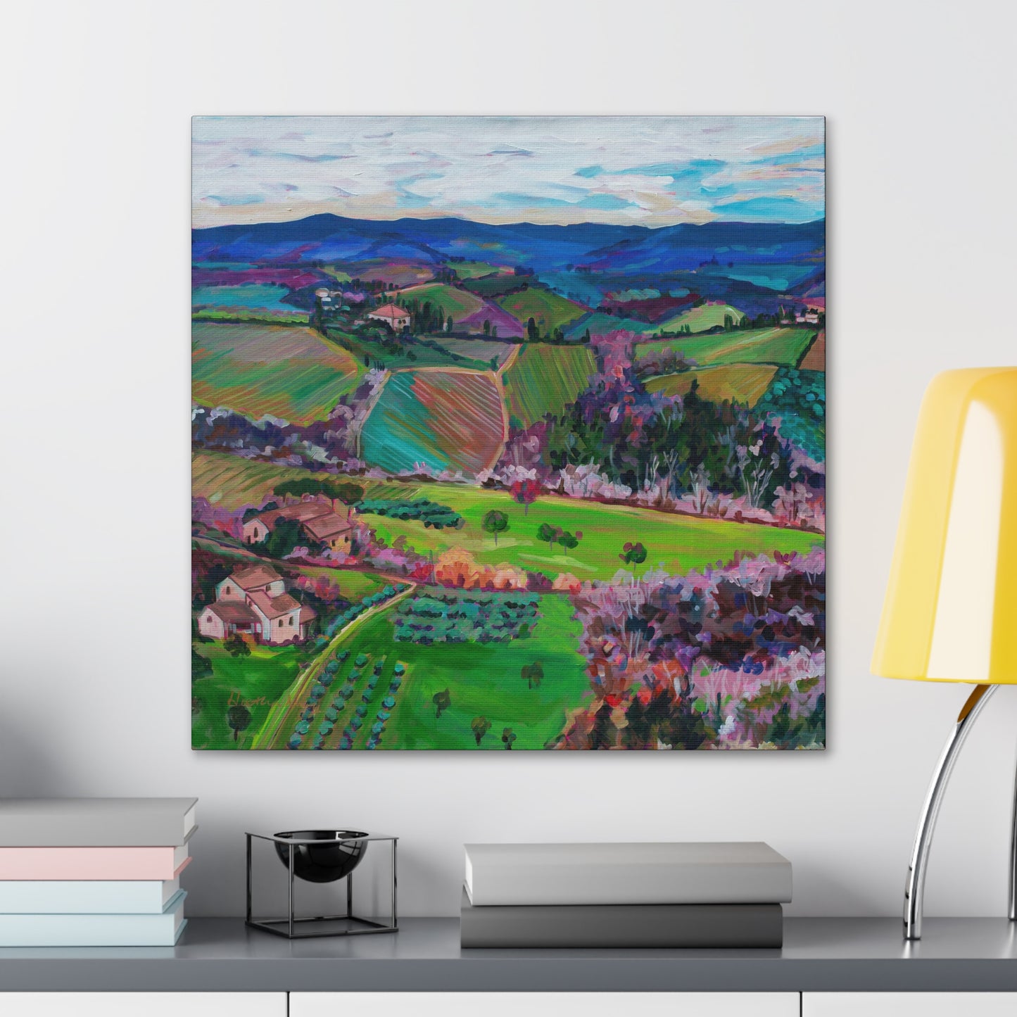 Rolling Tuscan farmland, Italy-Left Panel— Gallery Wrapped Canvas Reproduction