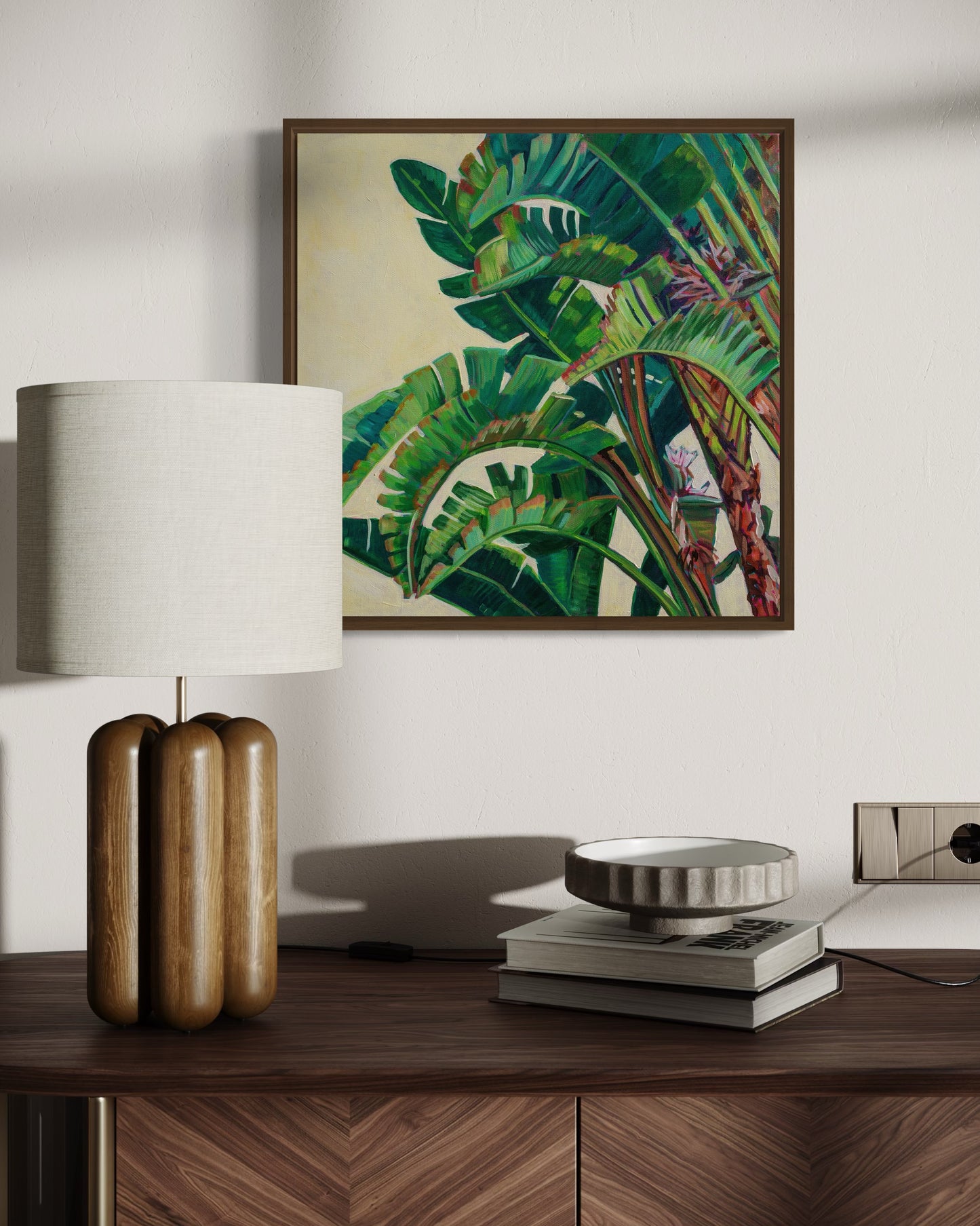 Palm detail #12 (giant white bird of paradise) original painting