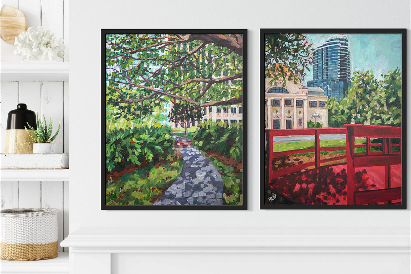 Crossing Bridges original painting of downtown Orlando