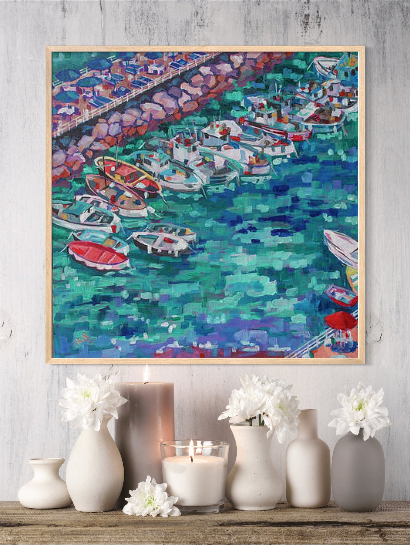 Sorrento Harbor, Amalfi Coast Italy original painting