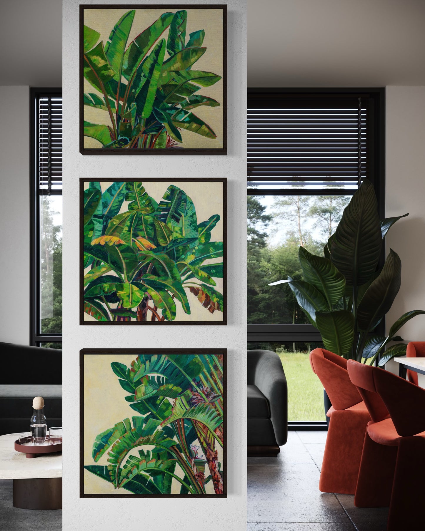Palm detail #13 (Banana tree) original painting