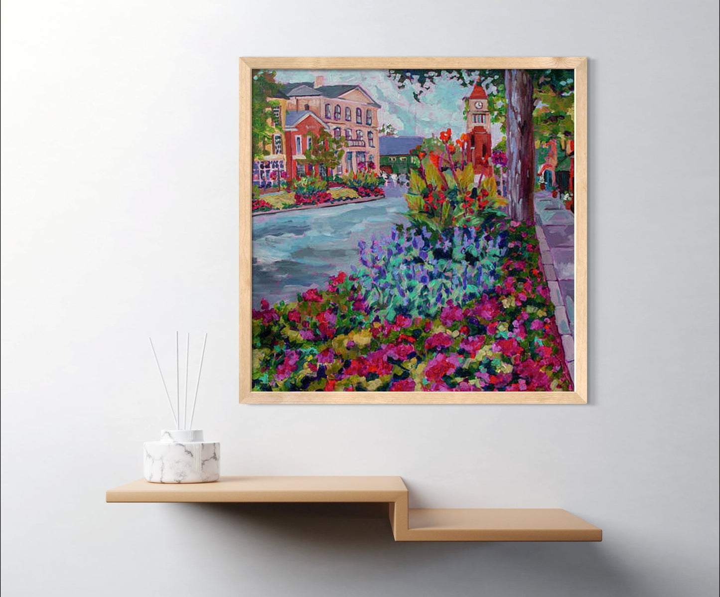 Clock on Queen, Niagara on the Lake, original painting