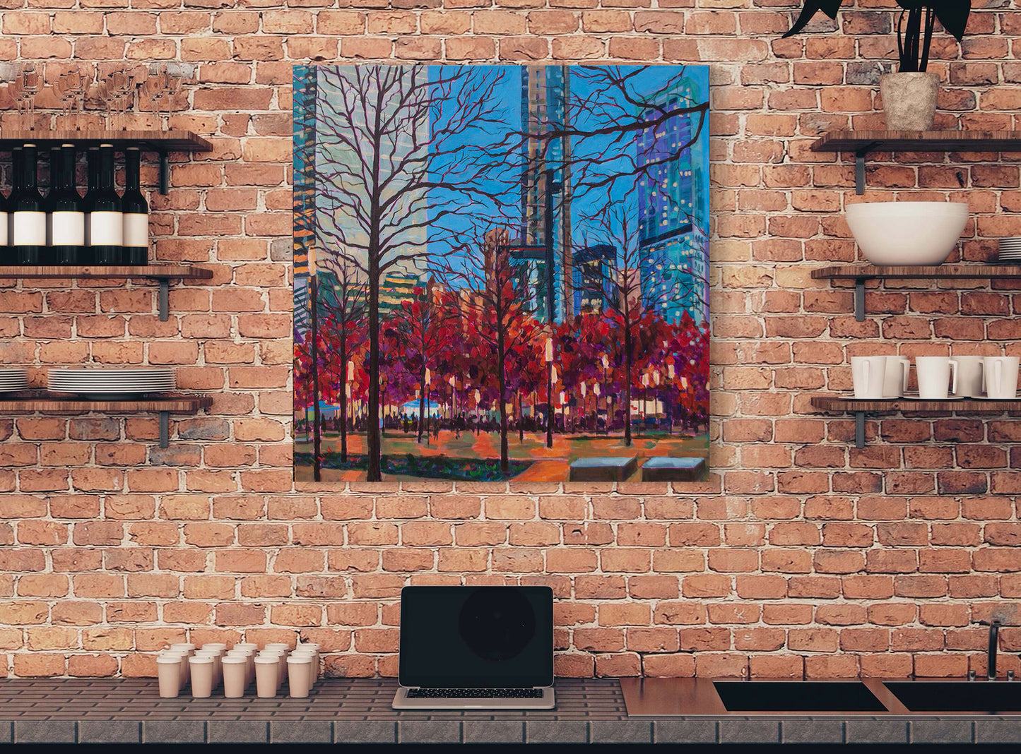 Memorial Park Manhattan NYC original painting