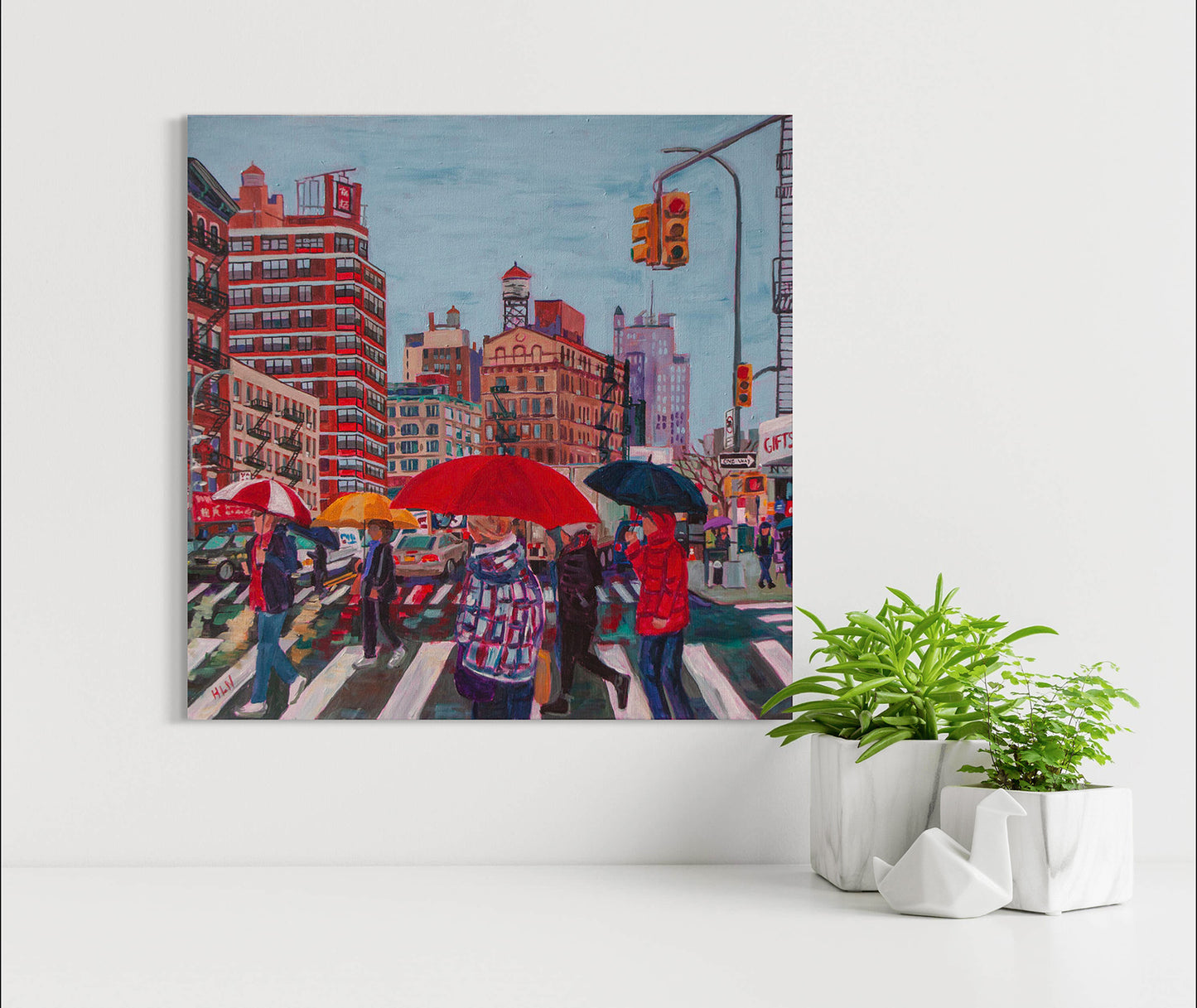 Rainy Day in Chinatown NYC original painting