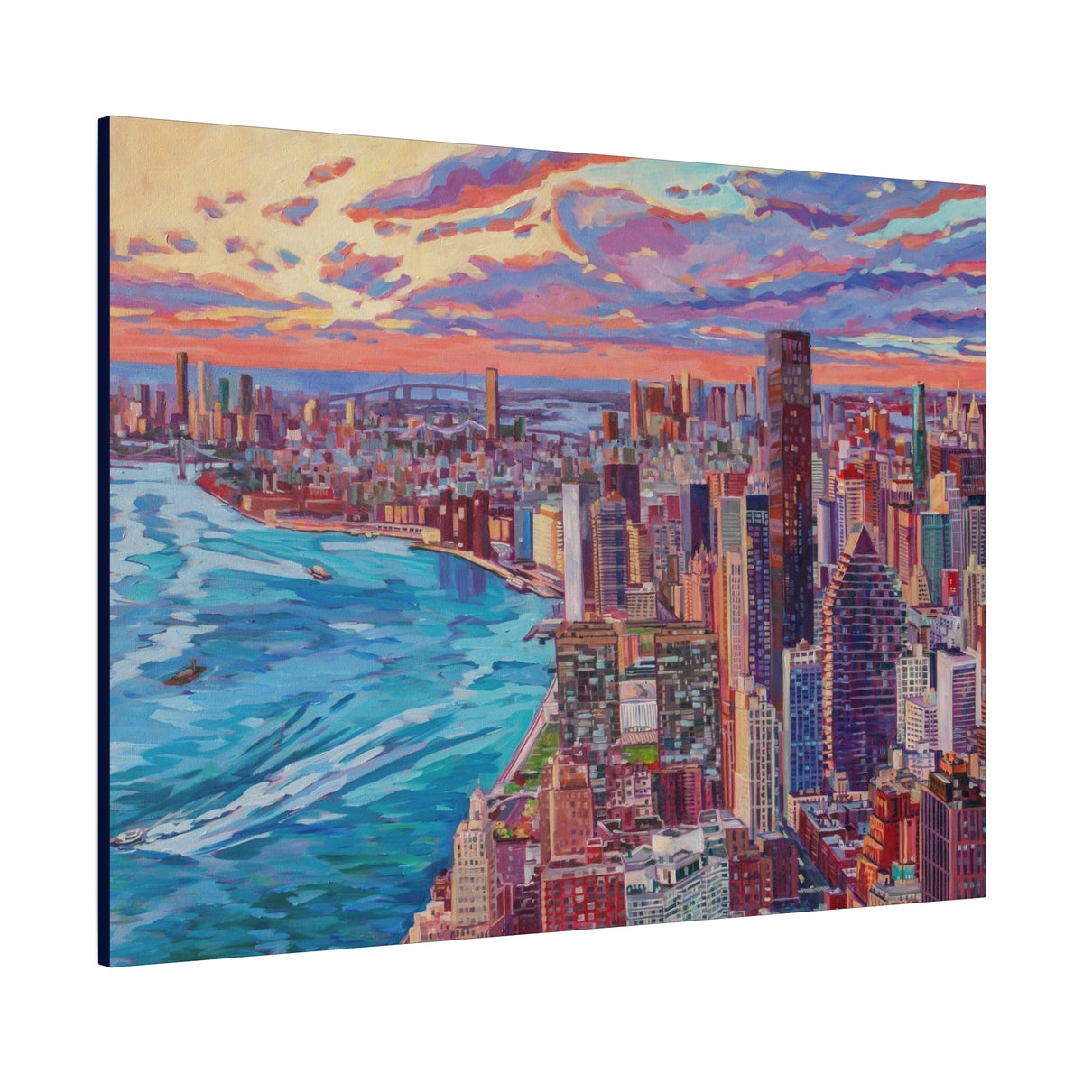 Midtown Manhattan Sunrise-left panel—Matte Canvas, Stretched, 1.25"