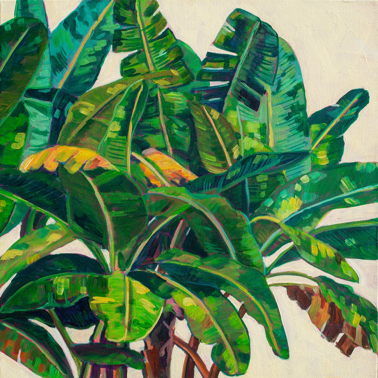 Palm detail #11 (Banana tree) original painting