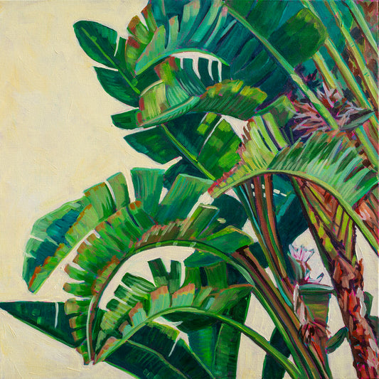 Palm detail #12 (giant white bird of paradise) original painting