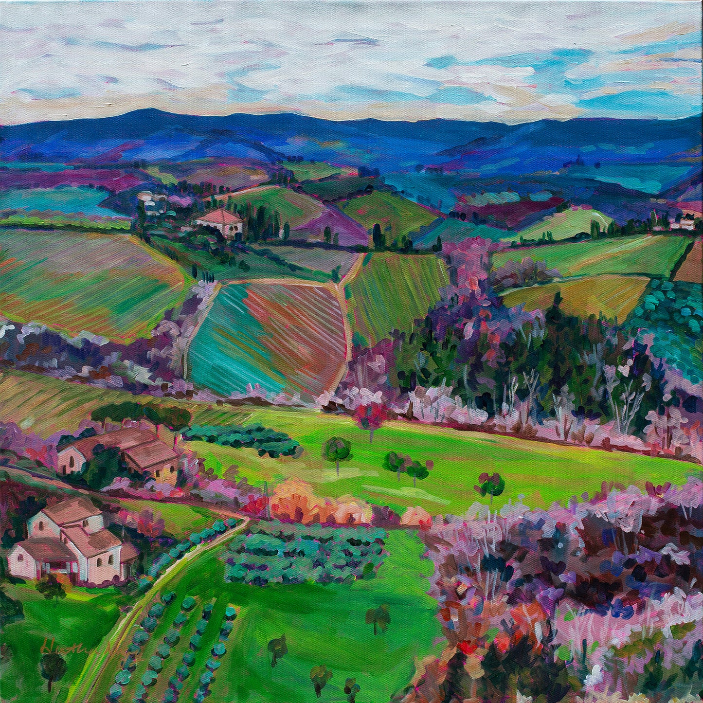 Rolling Tuscan Farmland Panoramic Triptych