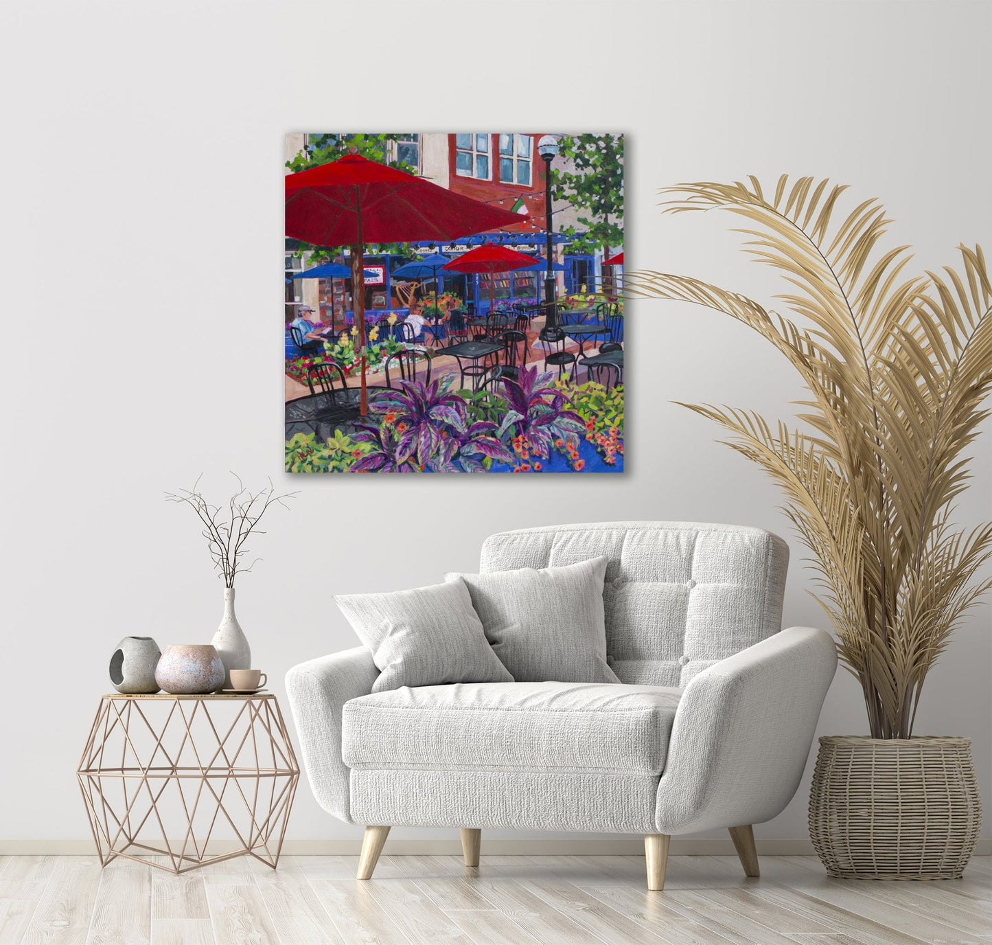 Cafe scene in living room