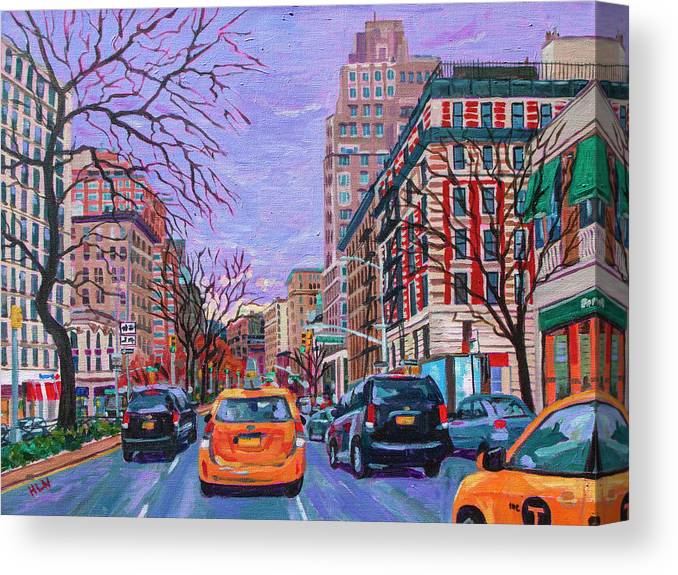 view of canvas print of painting with mirroed edges