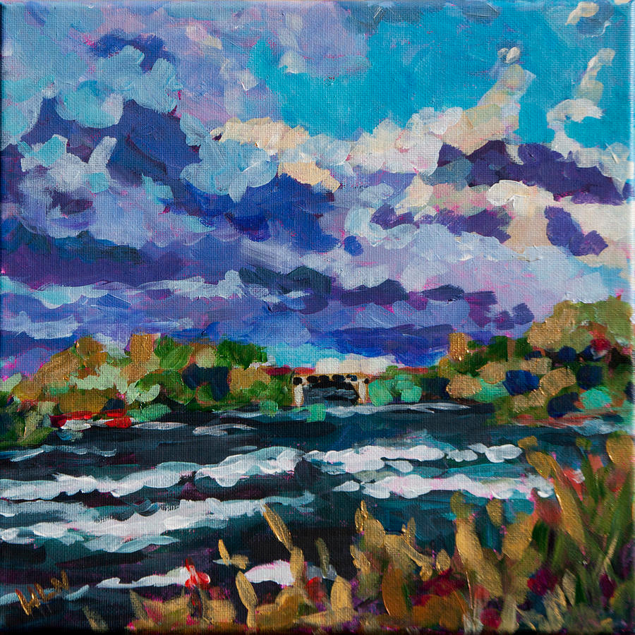 Painting of Rushing water near Niagara Falls