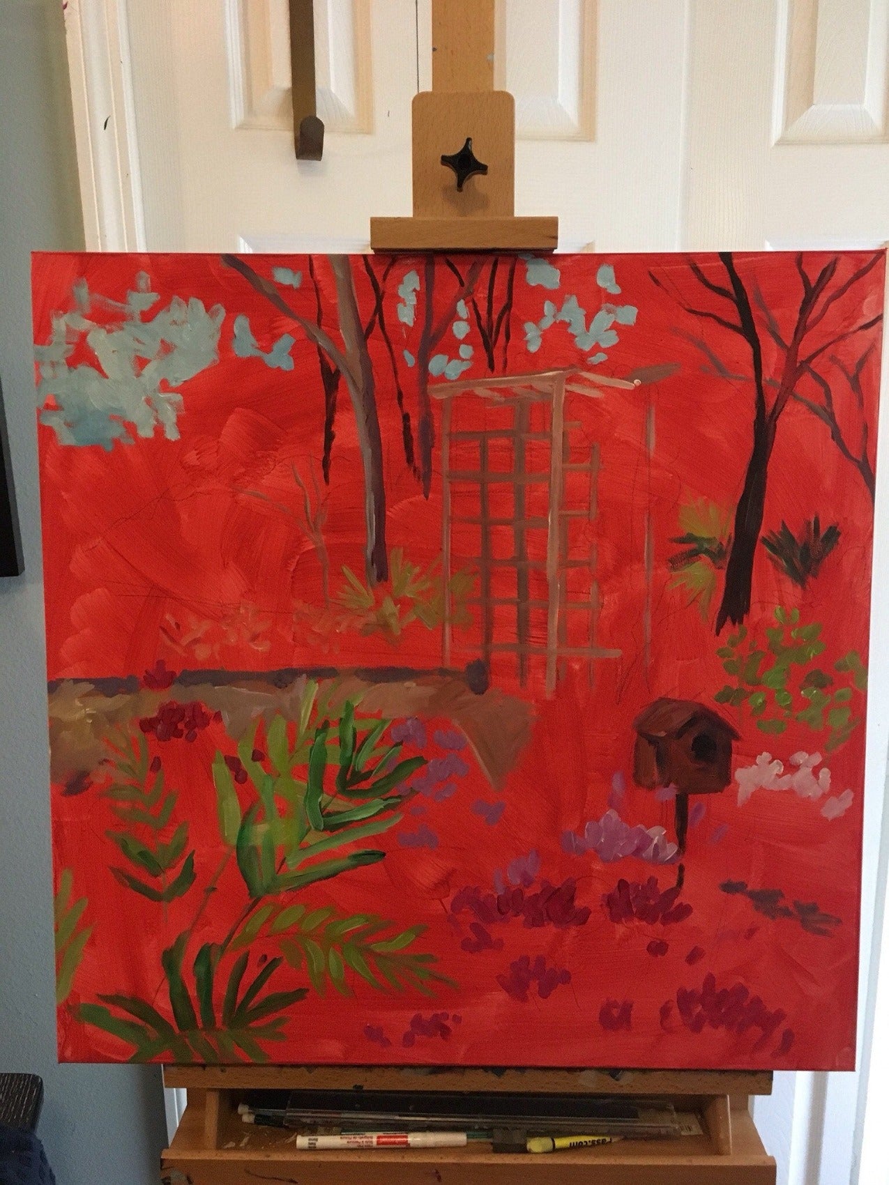 artist studio painting in progress