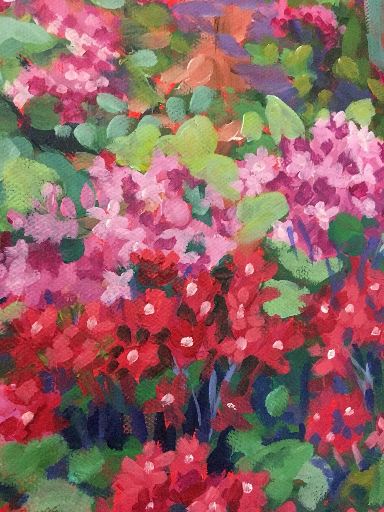 detail of flowers in painting