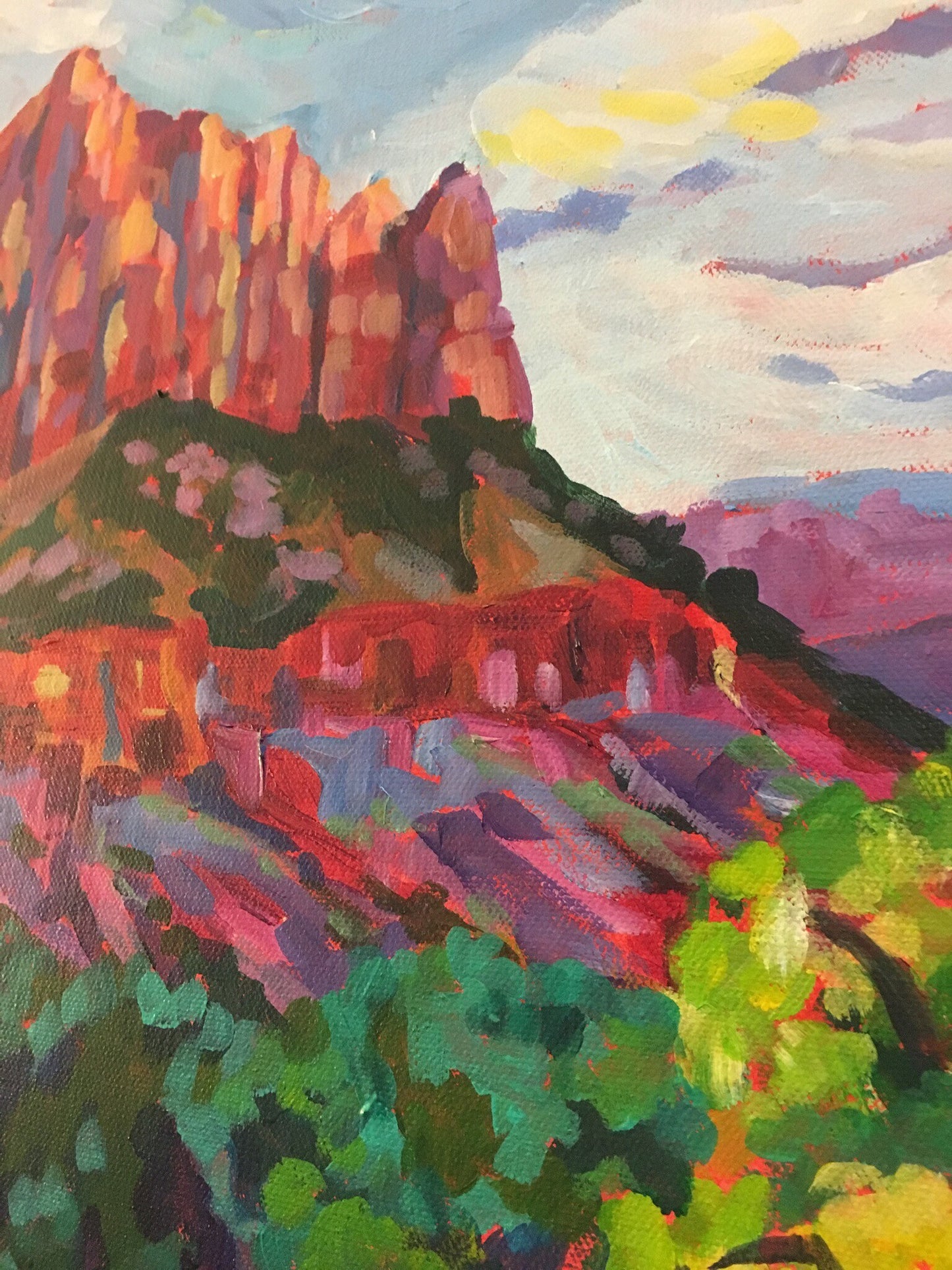 detail of the painting of Zion