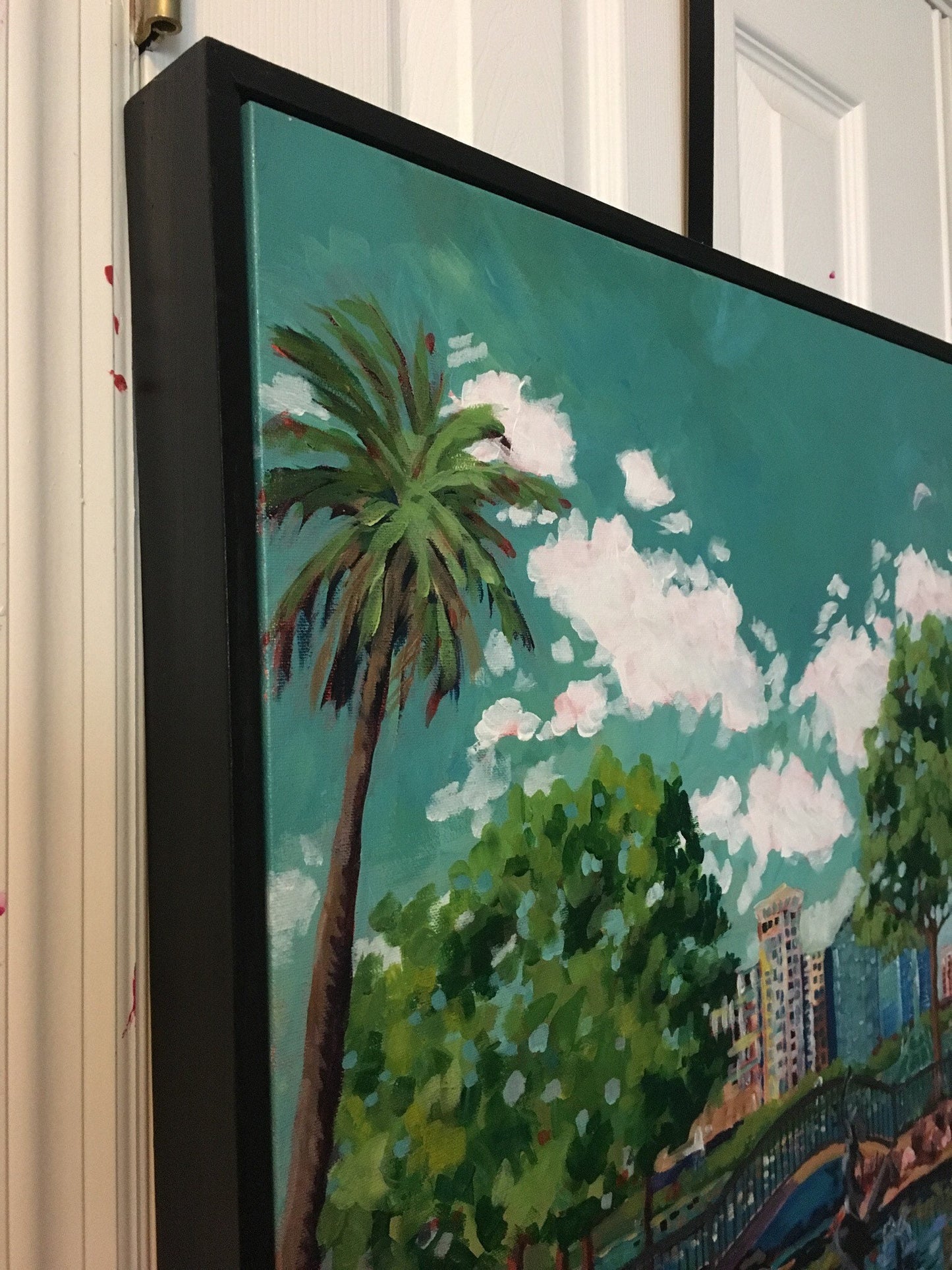 Detail showing floating frame on Lake Eola piece