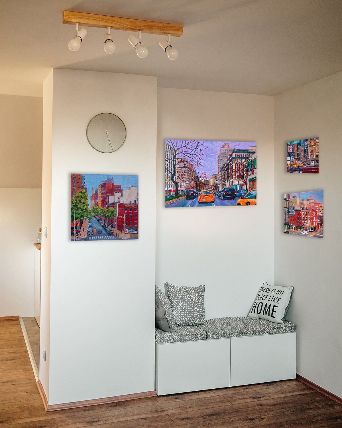 collection of small New York city street scenes in home