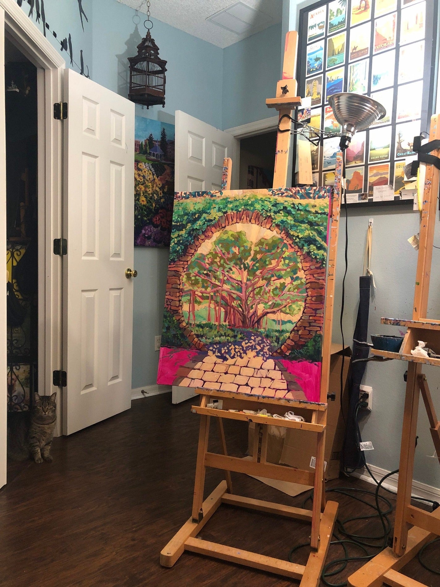 art studio shot of painting in progress