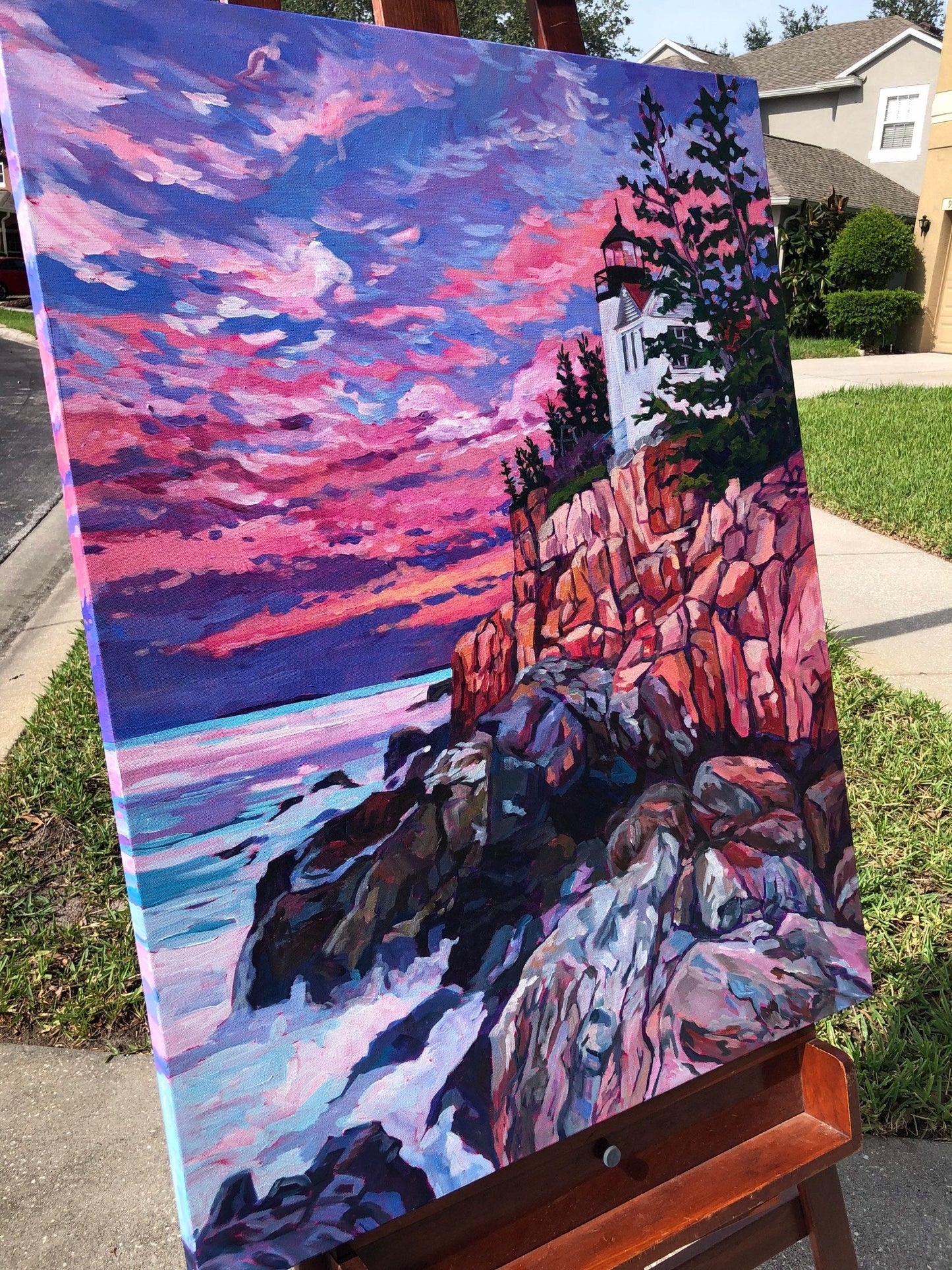 painting outdoors on easel
