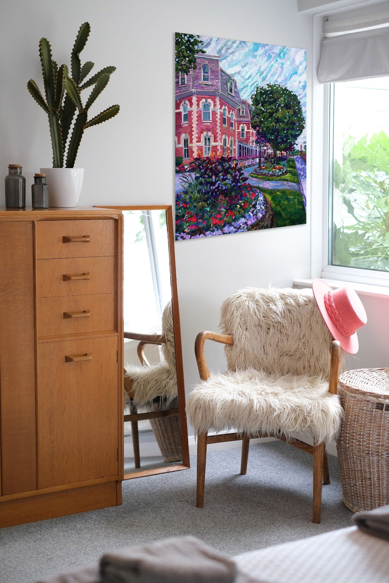 Small town street scene in bedroom