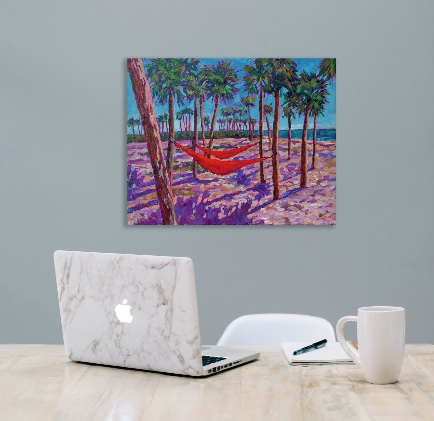 Vacation beach painting at office