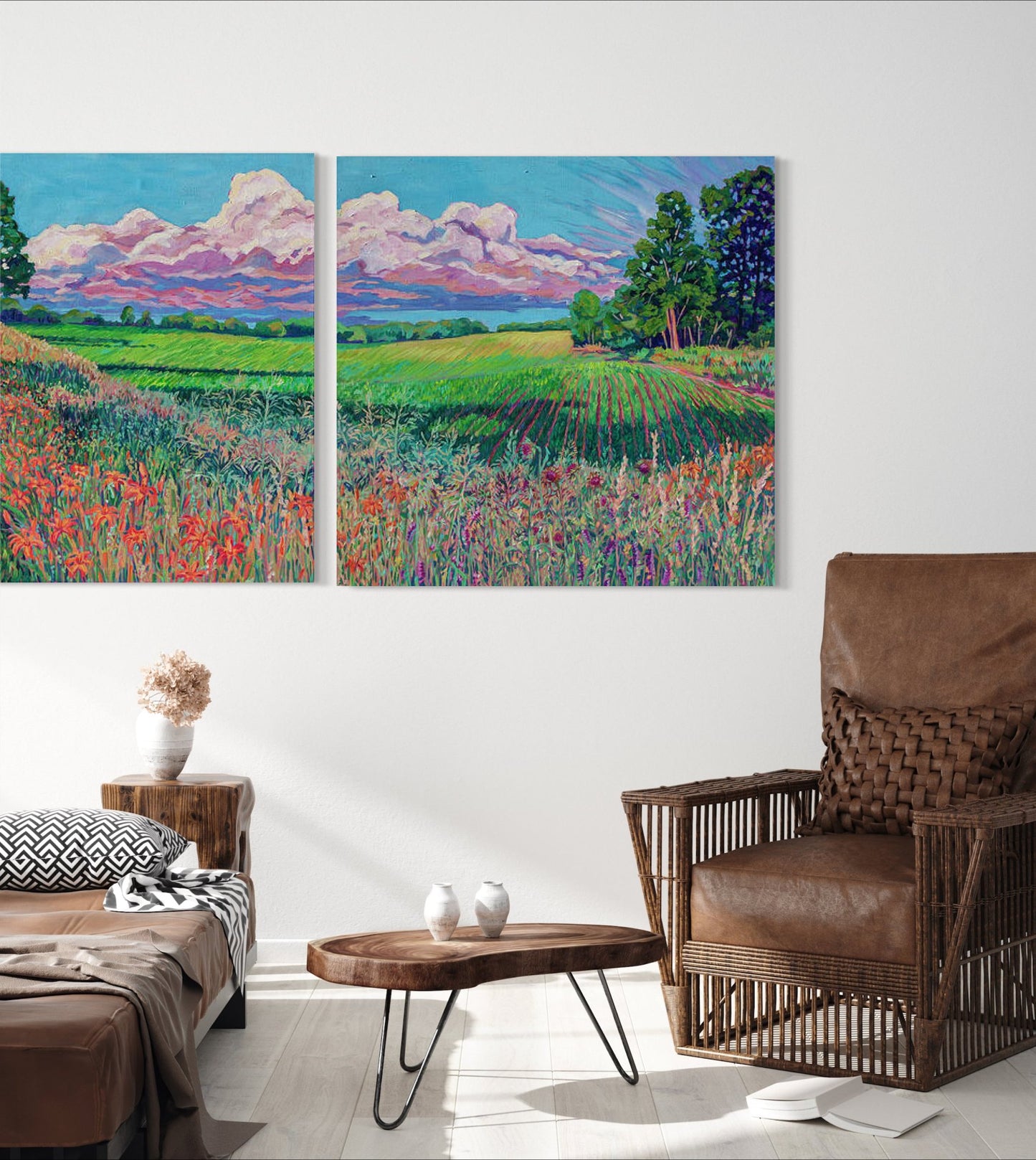 Heartland Panoramic Diptych original painting