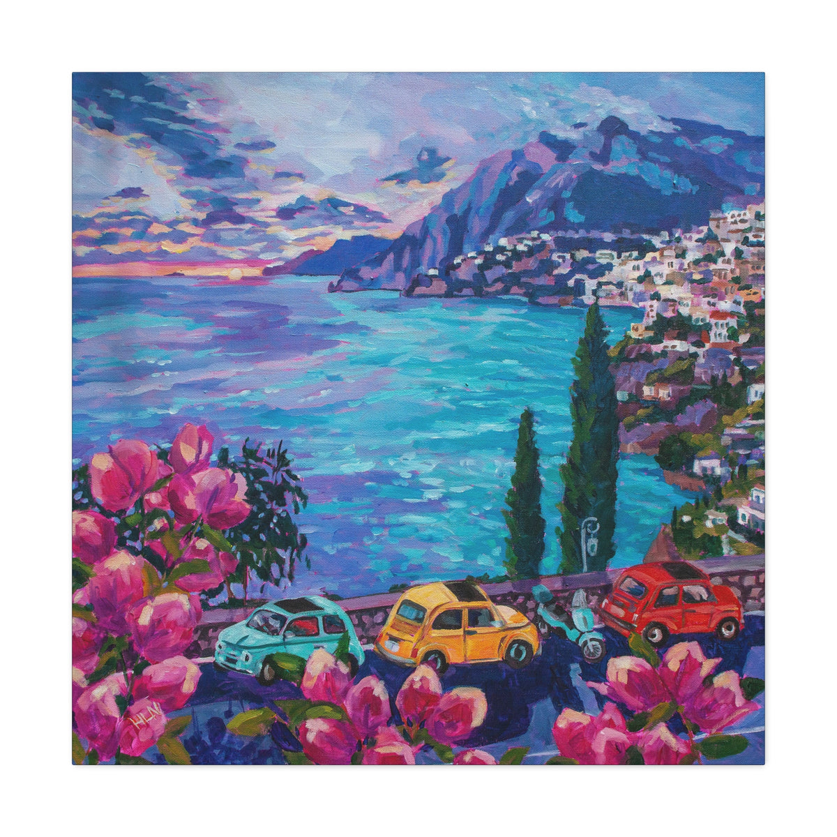 Fiats at Arienzo, Positano —Matte Canvas, Stretched, 1.25"