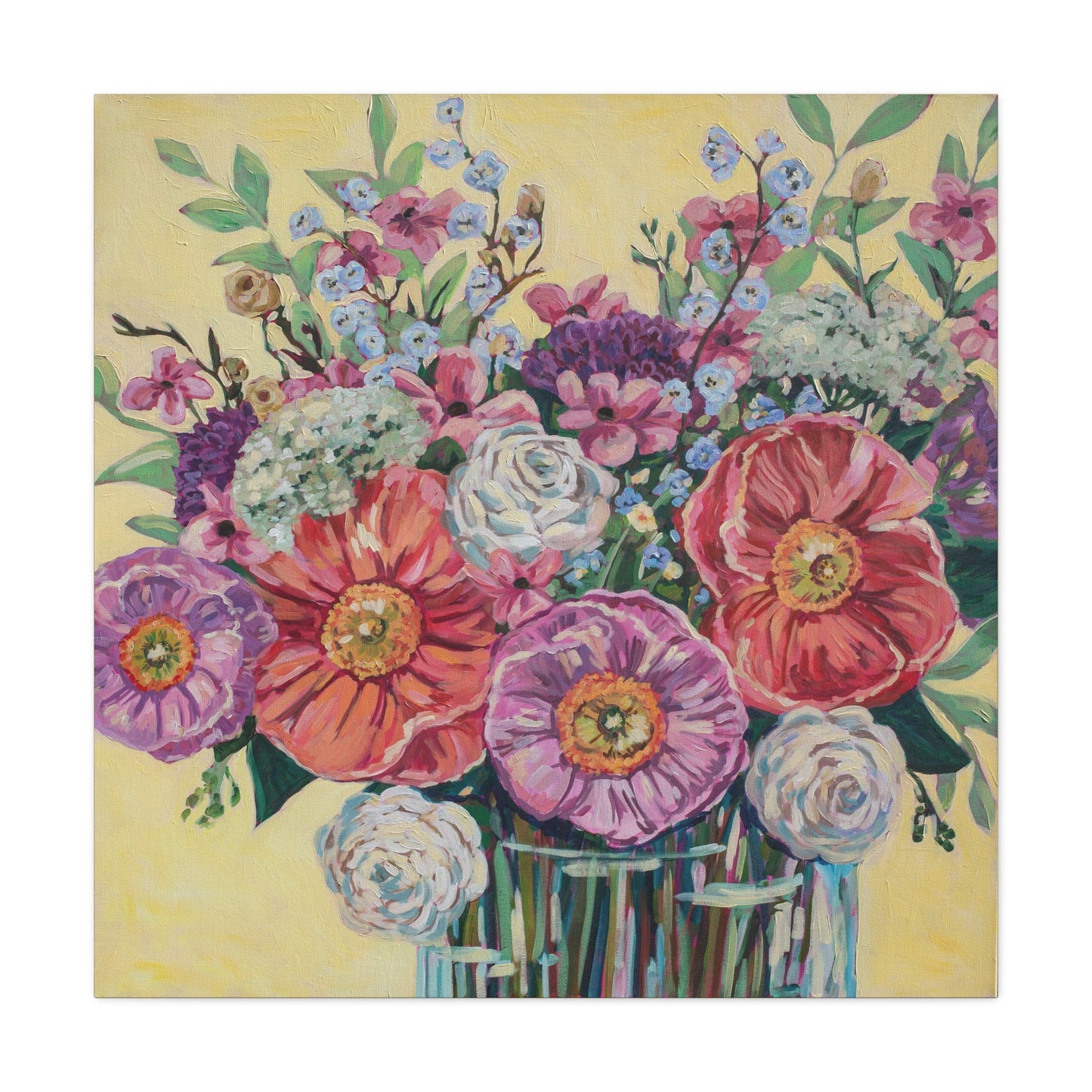 Bright Hibiscus Blooms—Matte Canvas, Stretched, 1.25"