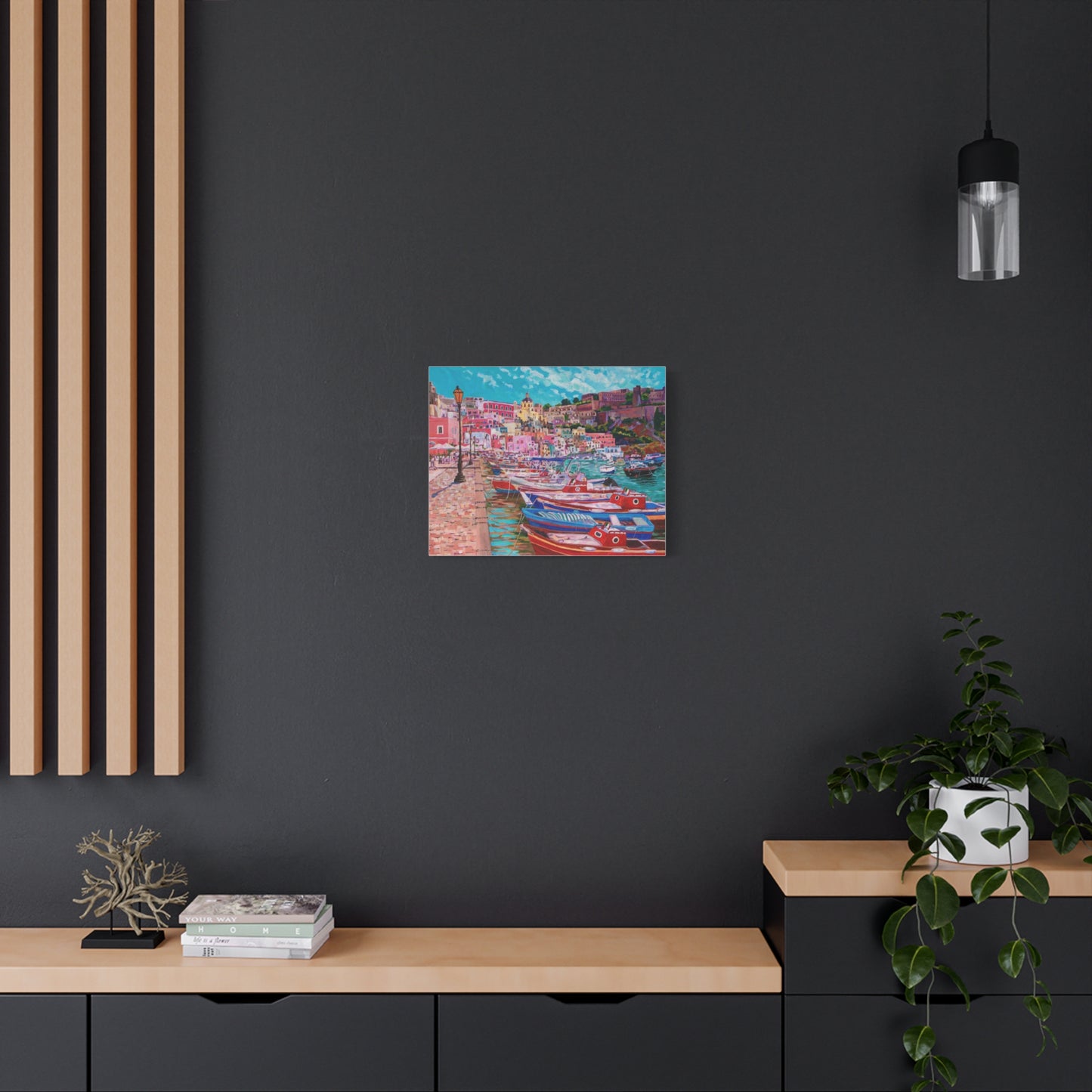 Harbor at Isola Procida, Italy— Gallery Wrapped Canvas Reproduction