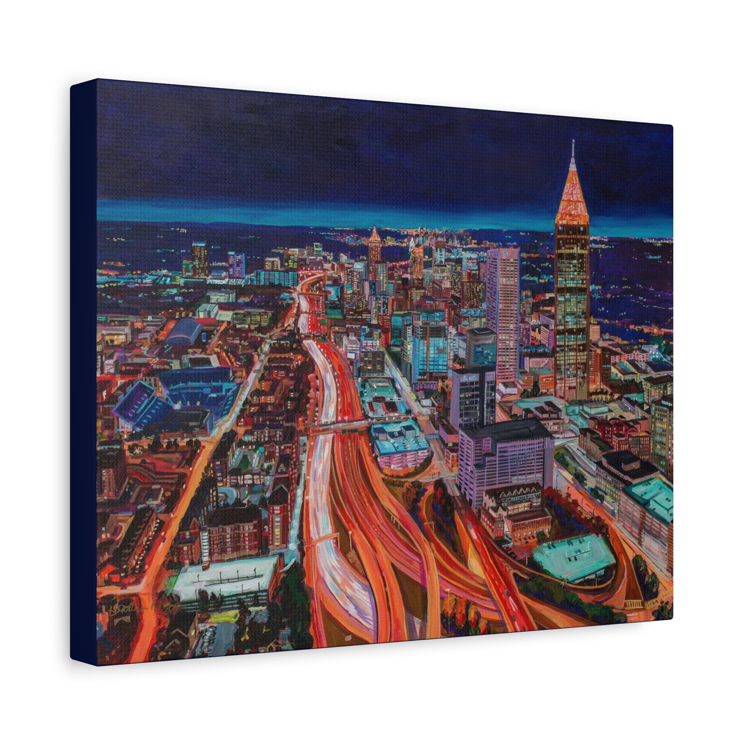 Atlanta Night Skyline —Matte Canvas, Stretched, 1.25"