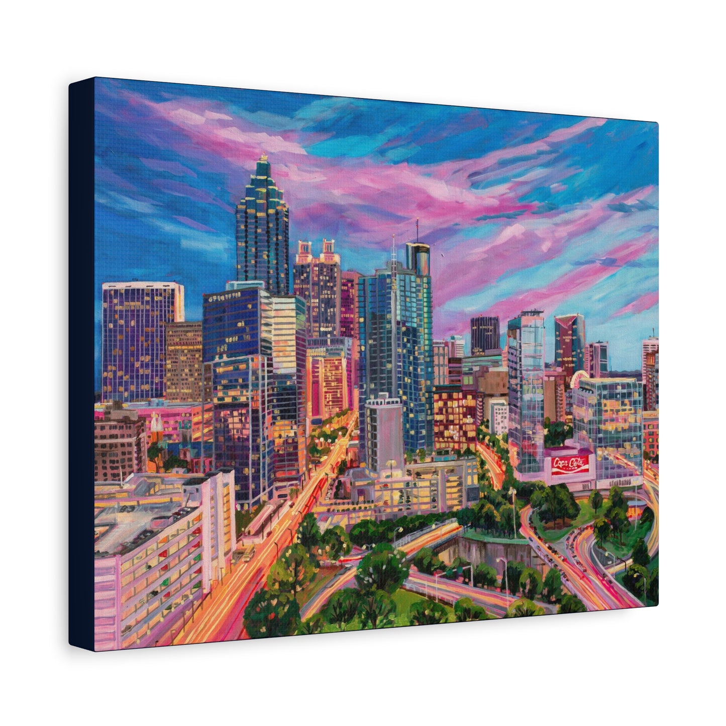 Downtown Atlanta Skyline- along Peachtree Street—Matte Canvas, Stretched, 1.25"