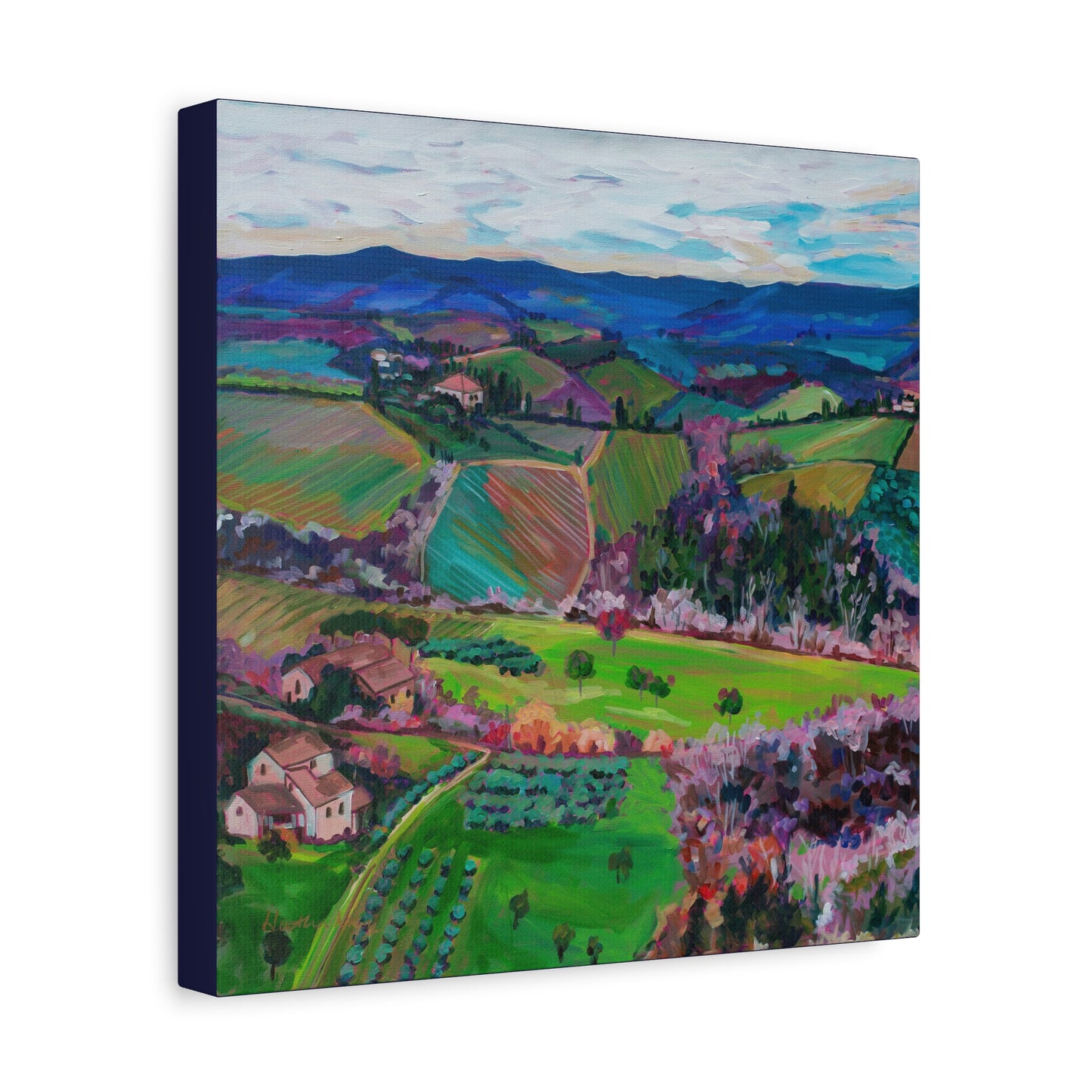 Rolling Tuscan farmland, Italy-Left Panel —Matte Canvas, Stretched, 1.25"