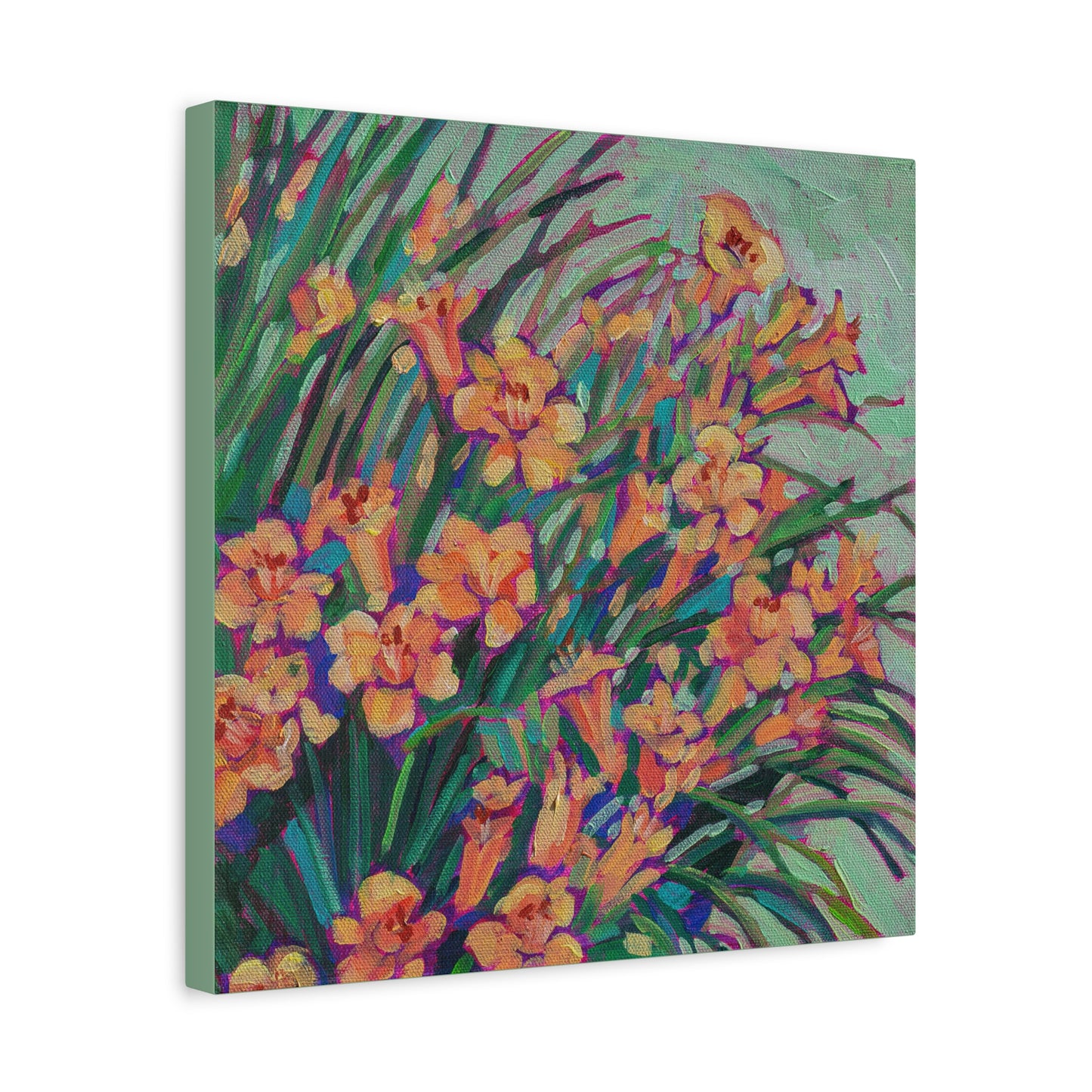 Yellow Daylilies Floral —Matte Canvas, Stretched, 1.25"