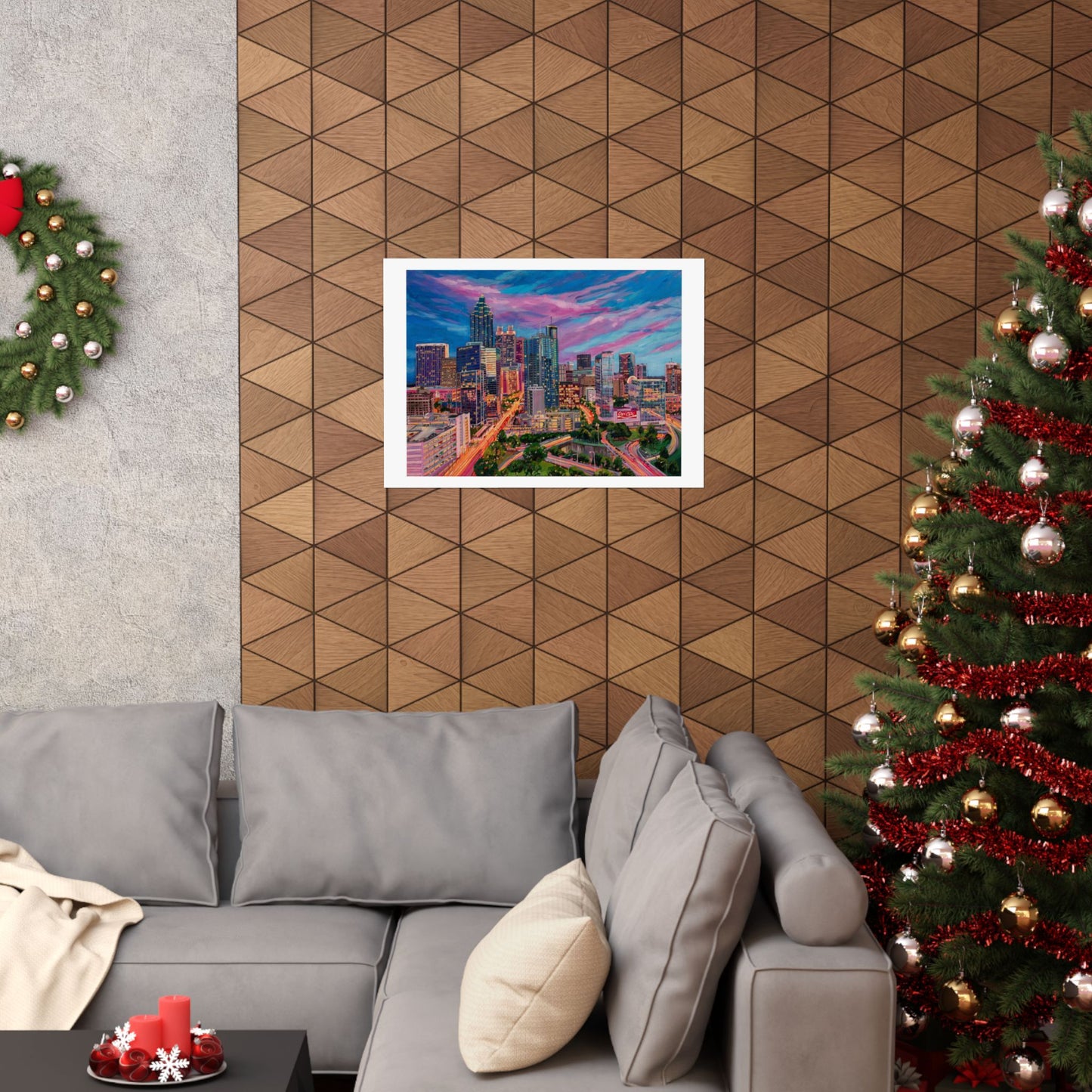 Downtown Atlanta Skyline- along Peachtree Street—Matte Horizontal Fine Art Poster Reproductions