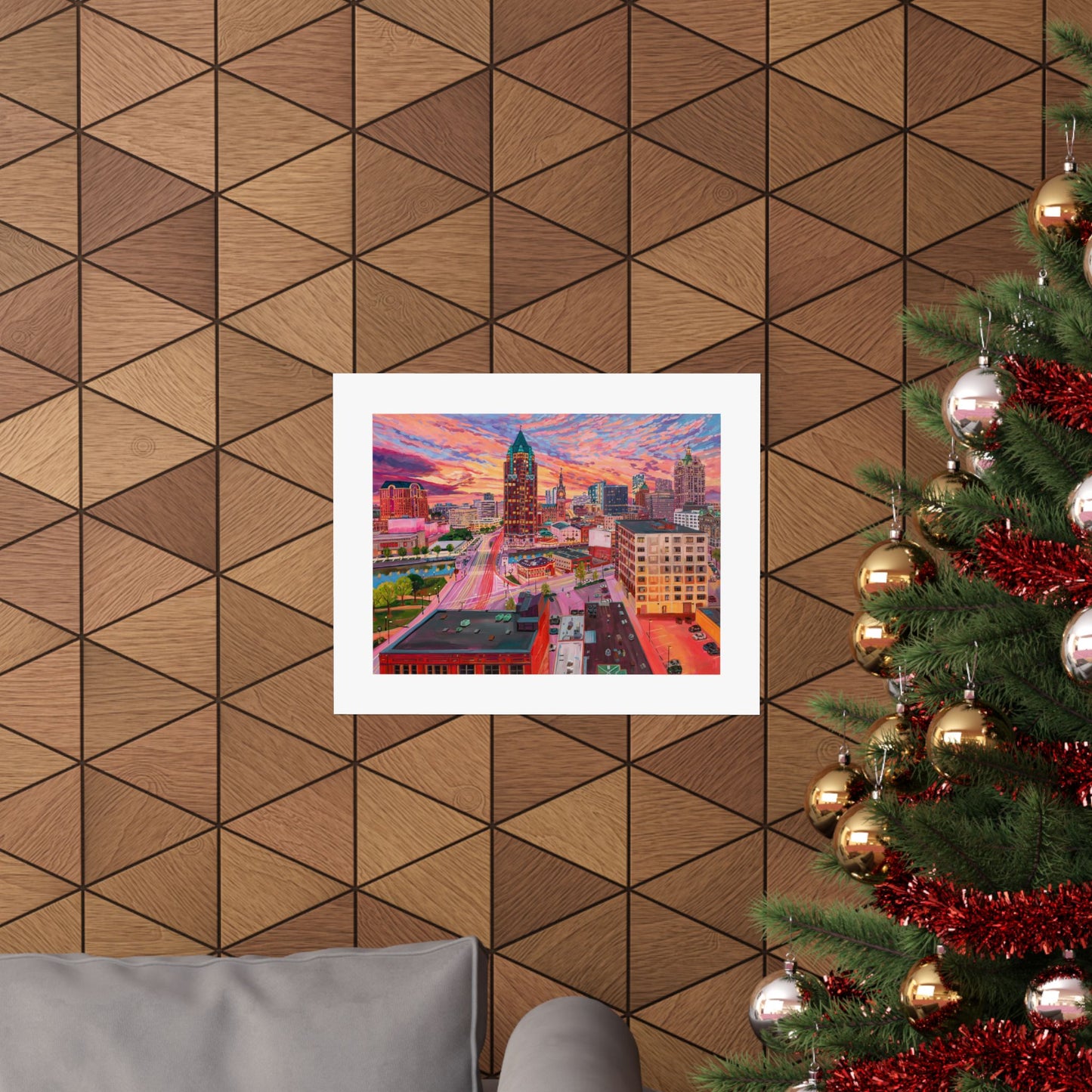Golden glow- Milwaukee—Matte Horizontal Fine Art Poster Reproductions