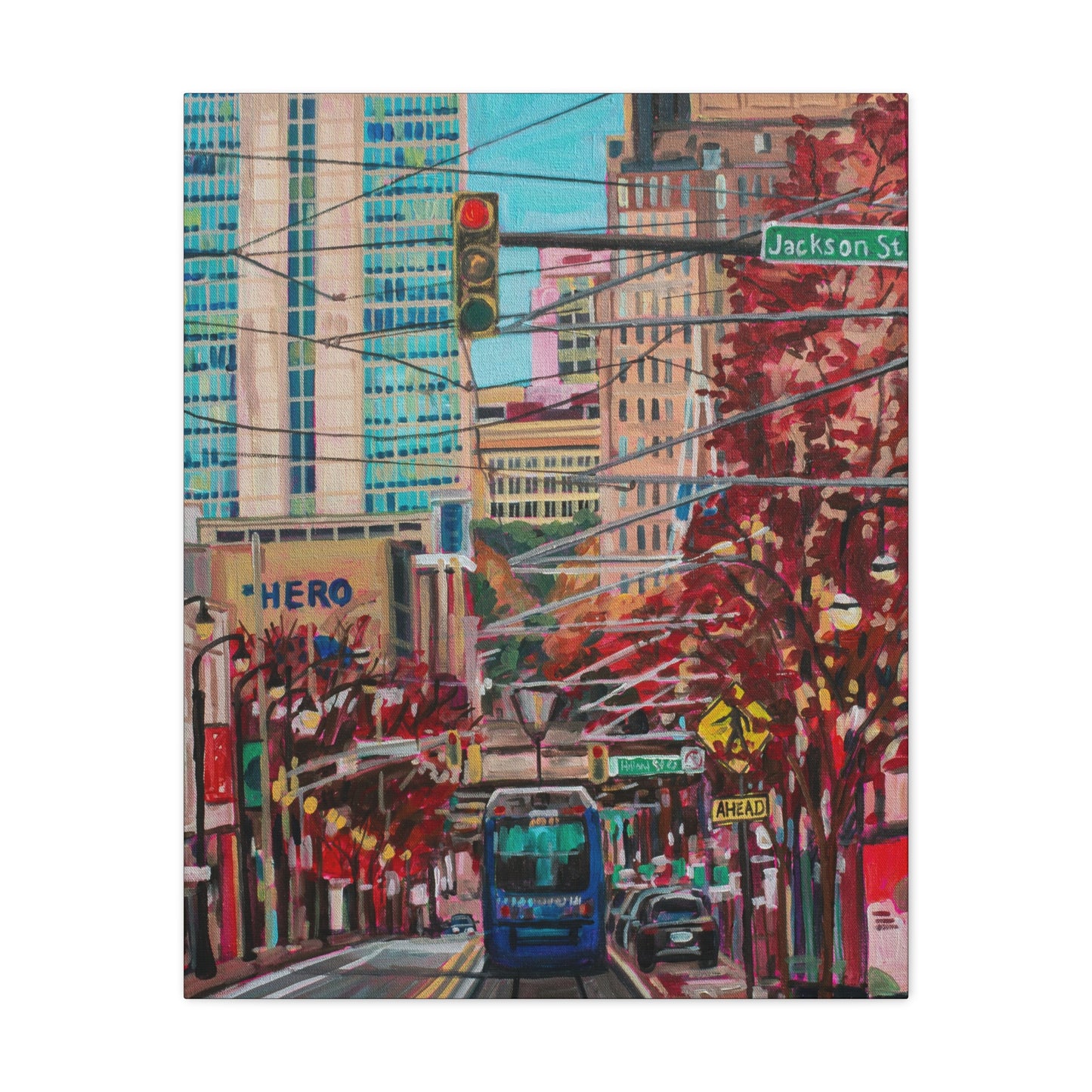 Atlanta Street scene 1 (Atlanta Streetcar -Auburn Street)—Matte Canvas, Stretched, 1.25"