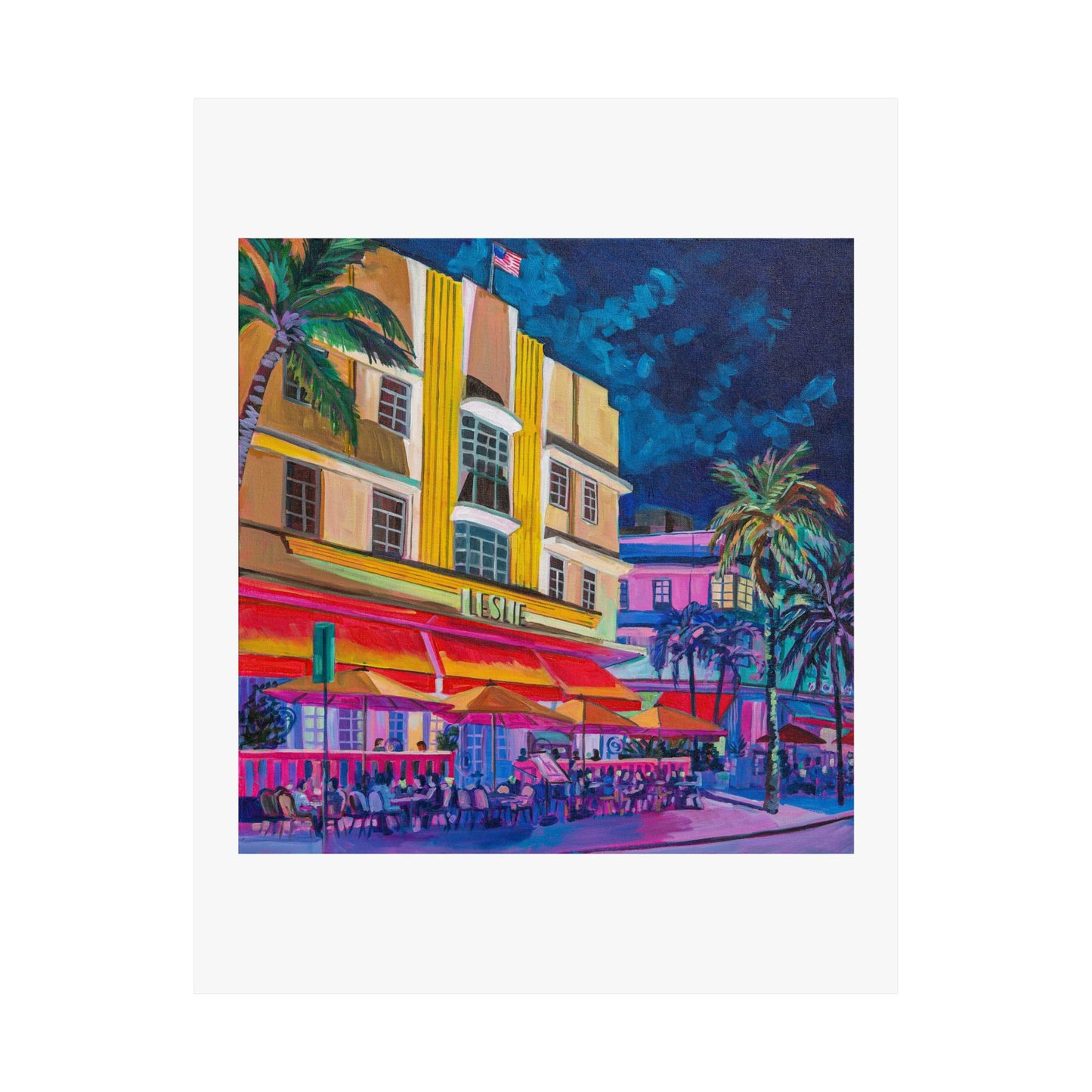 Leslie Hotel-South Beach Miami— Matte Paper Poster Reproduction