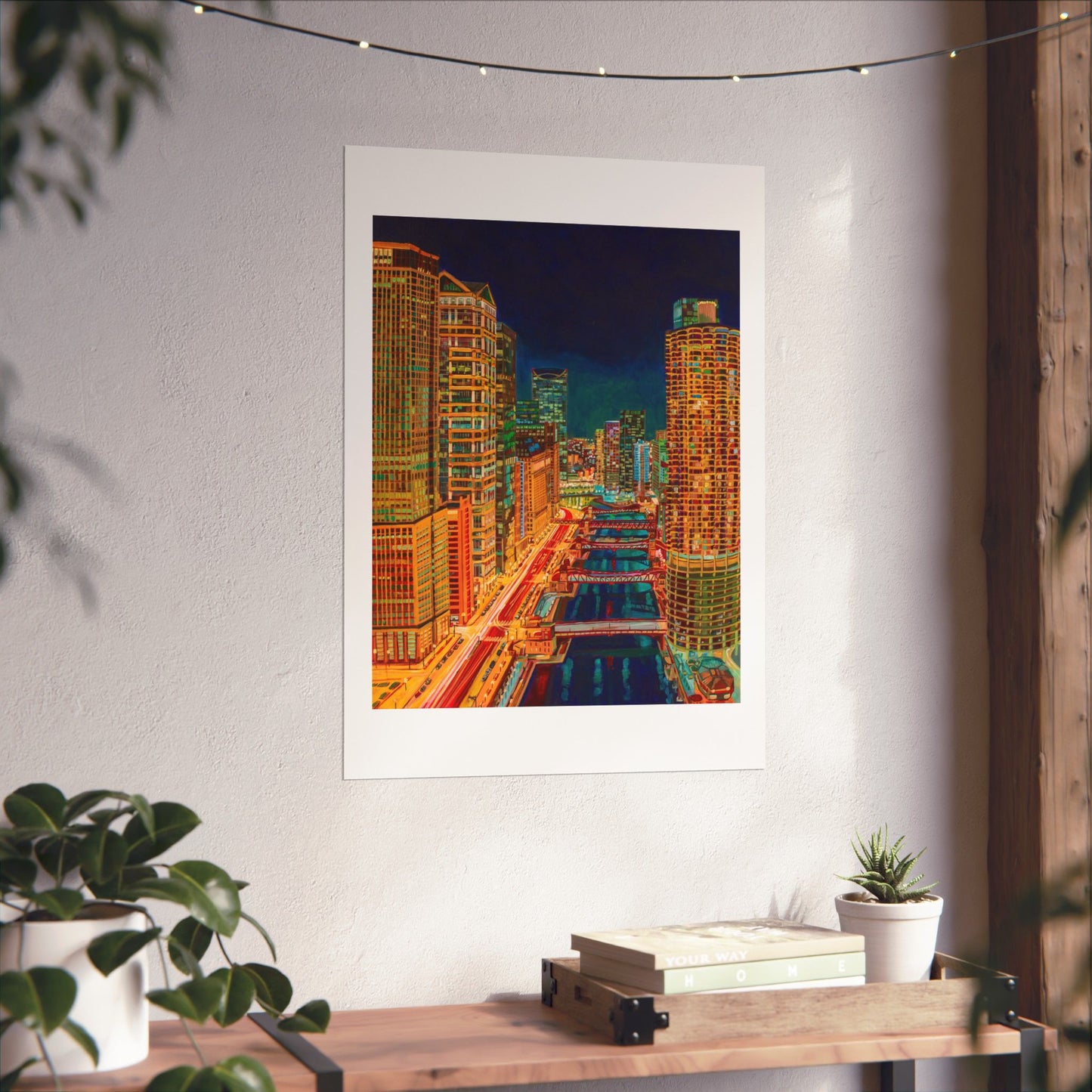 Nightfall in the Loop-Chicago — Fine Art Poster Reproduction