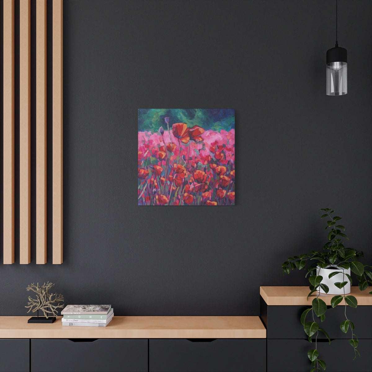 Poppies Floral —Matte Canvas, Stretched, 1.25"