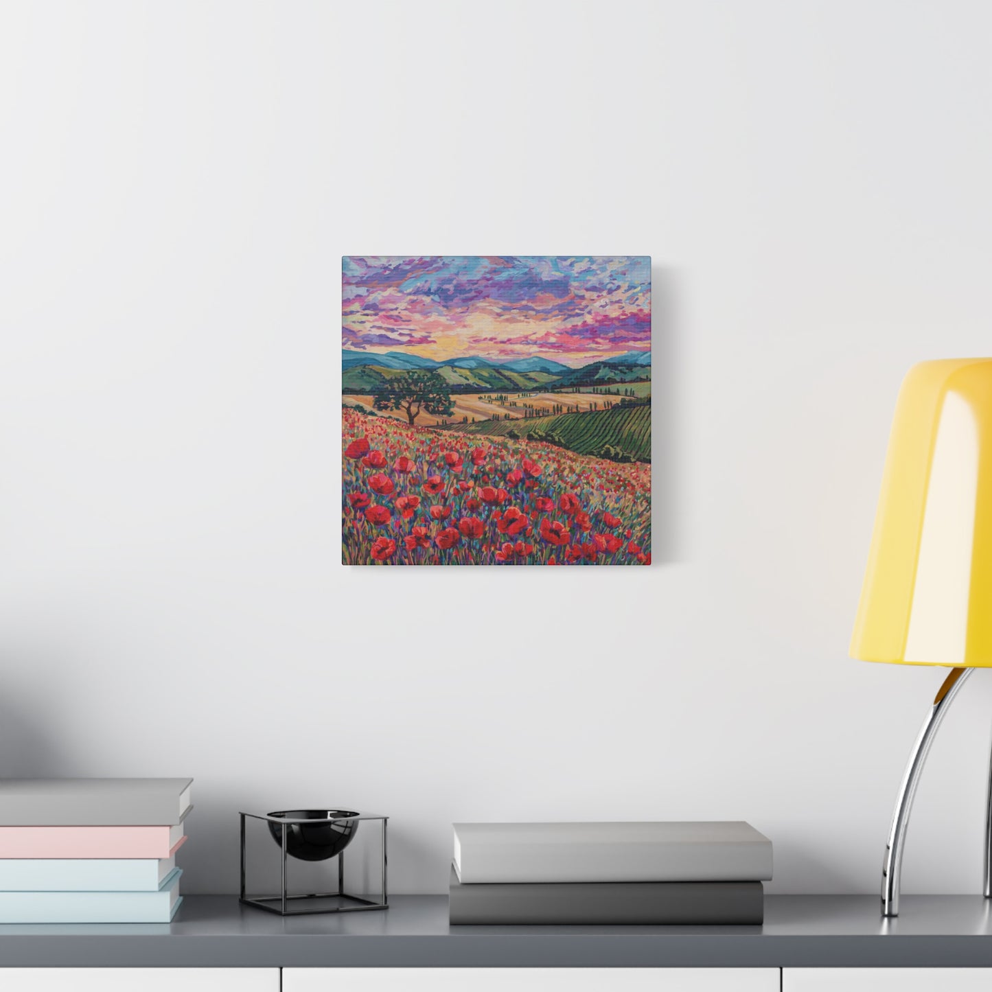 Tuscan Poppies and Poplars —Matte Canvas, Stretched, 1.25"