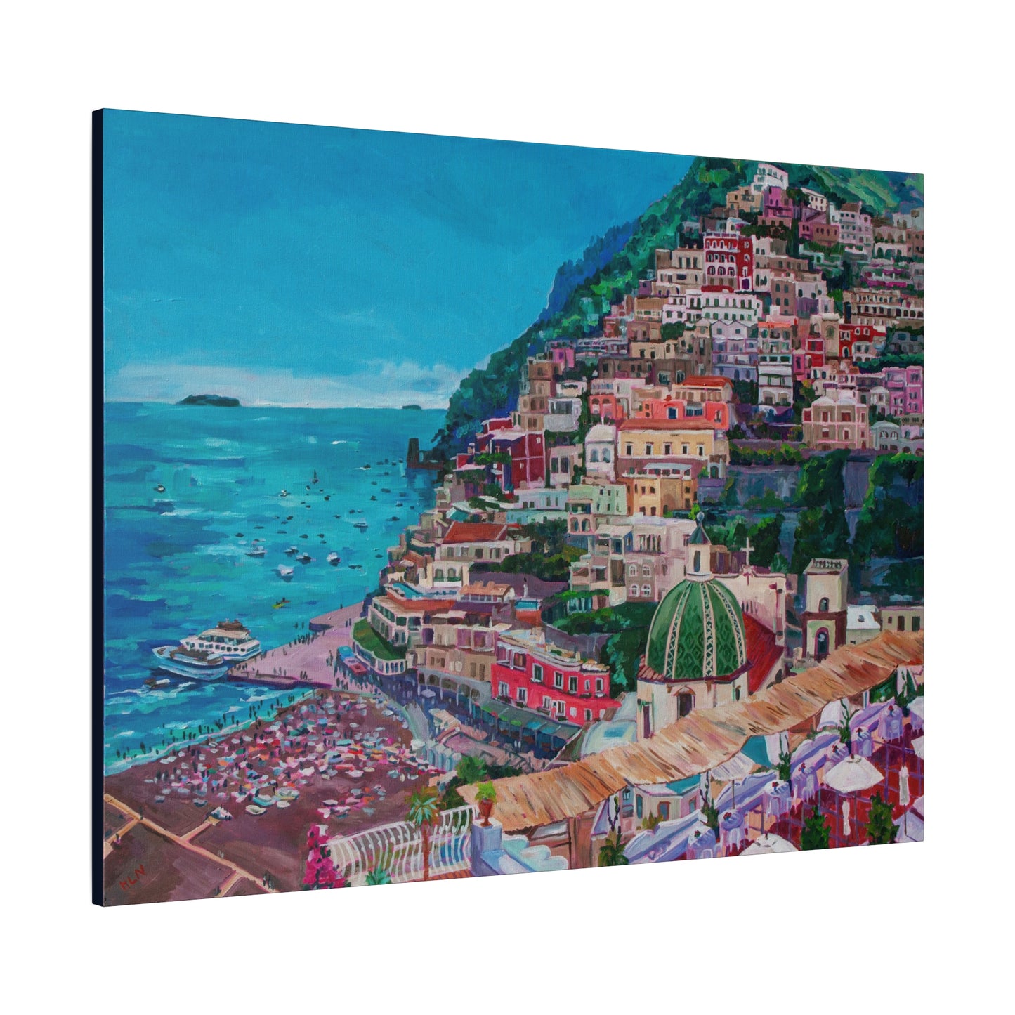 Summer in Positano, Italy— Gallery Wrapped Canvas Reproduction