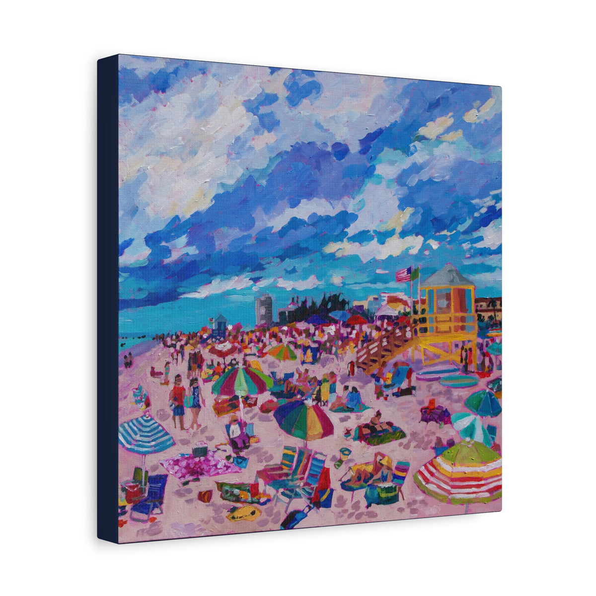 Busy Relaxing Beach Middle Panel—Matte Canvas, Stretched, 1.25"