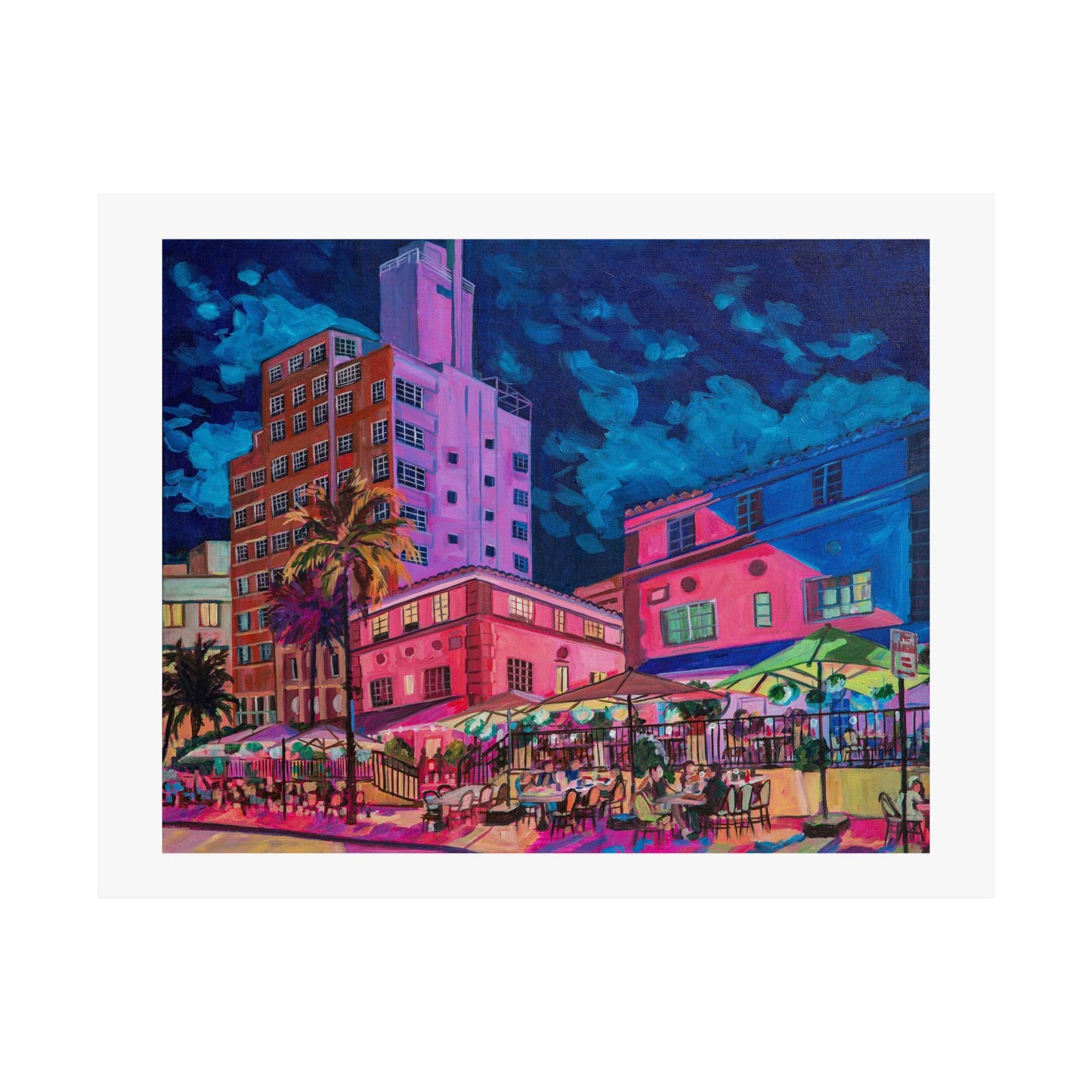 Les Deux Fontaines and the Tides South Beach Condo Miami—Matte Horizontal Poster Reproduction