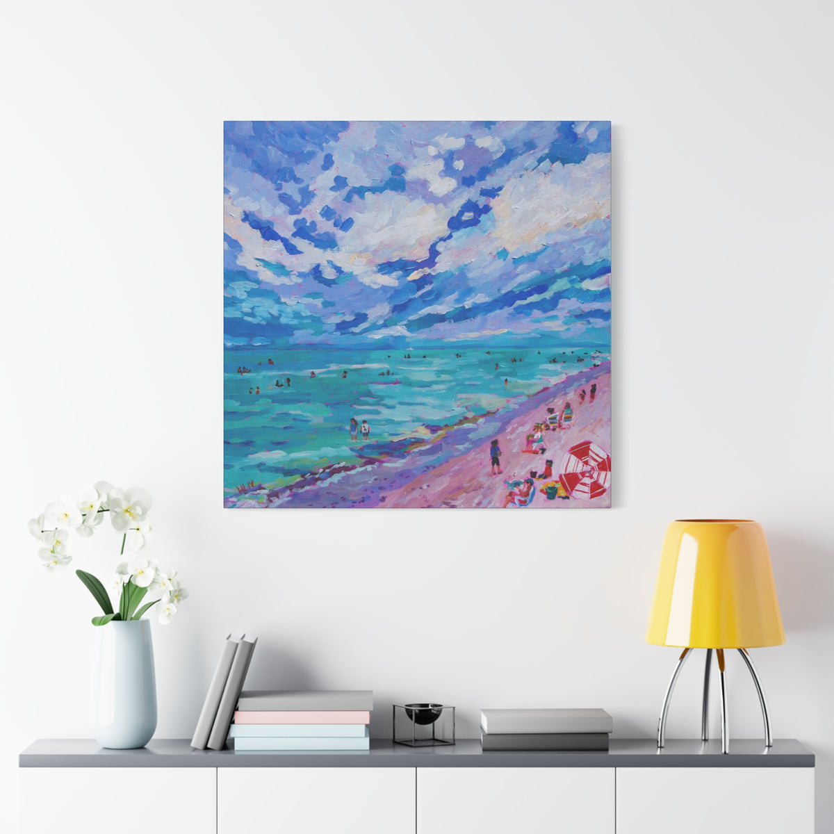 Busy Relaxing Beach Left Panel—Matte Canvas, Stretched, 1.25"